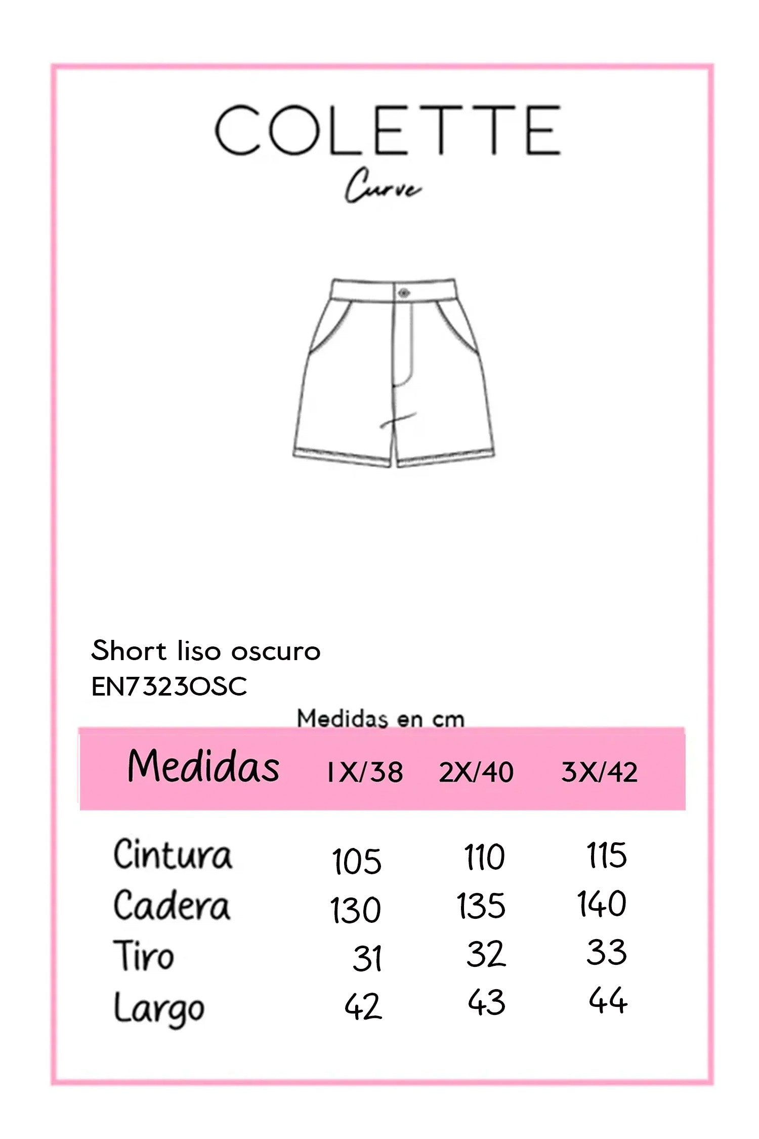 Short Curvy Mezclilla Liso Cintura Alta Azul Medio