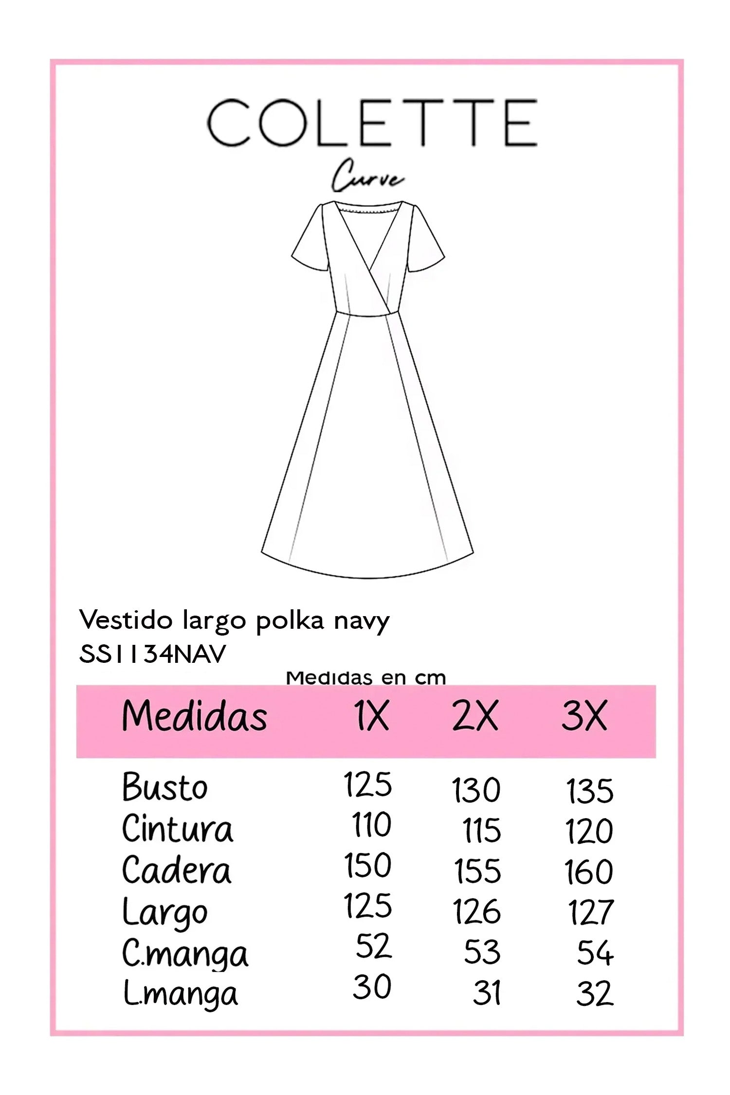 Vestido Maxi Curvy Azul Marino con Lunares Corte Camisero
