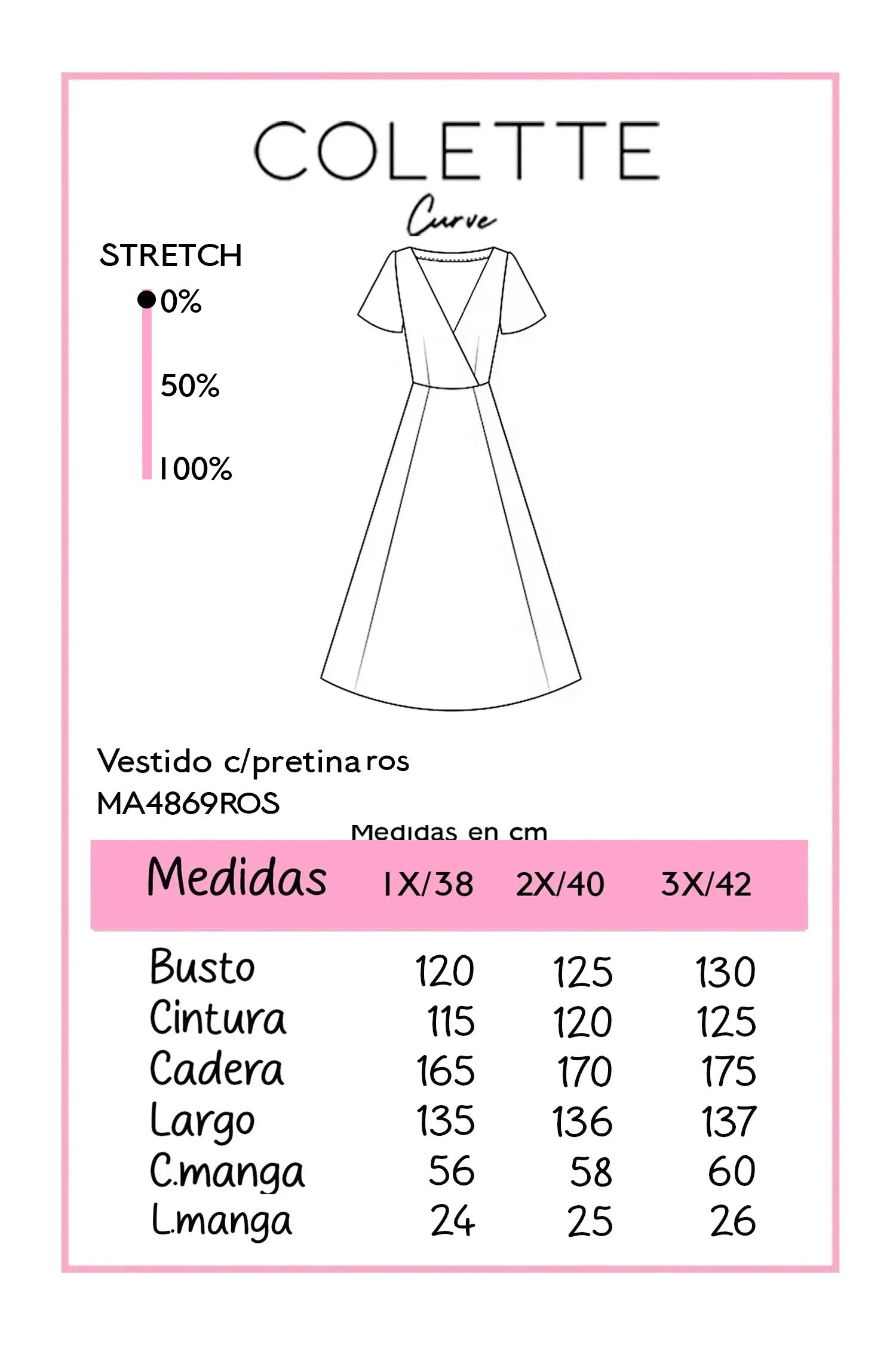 Vestido Curvy Midi Wrap Pretina Flutter Sleeves Rosa