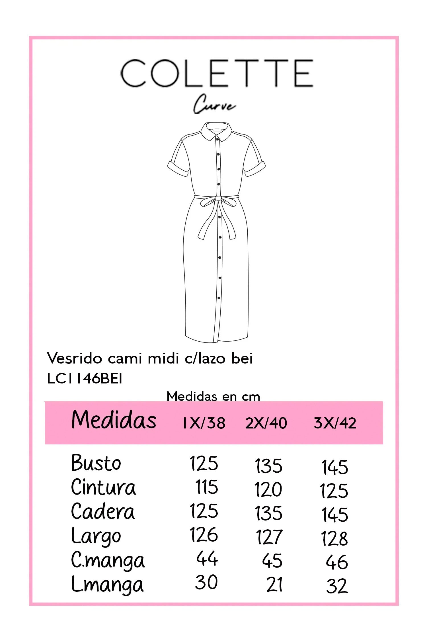 Vestido Curvy Midi Camisero con Cinto de Lazo Ajustable Femenino