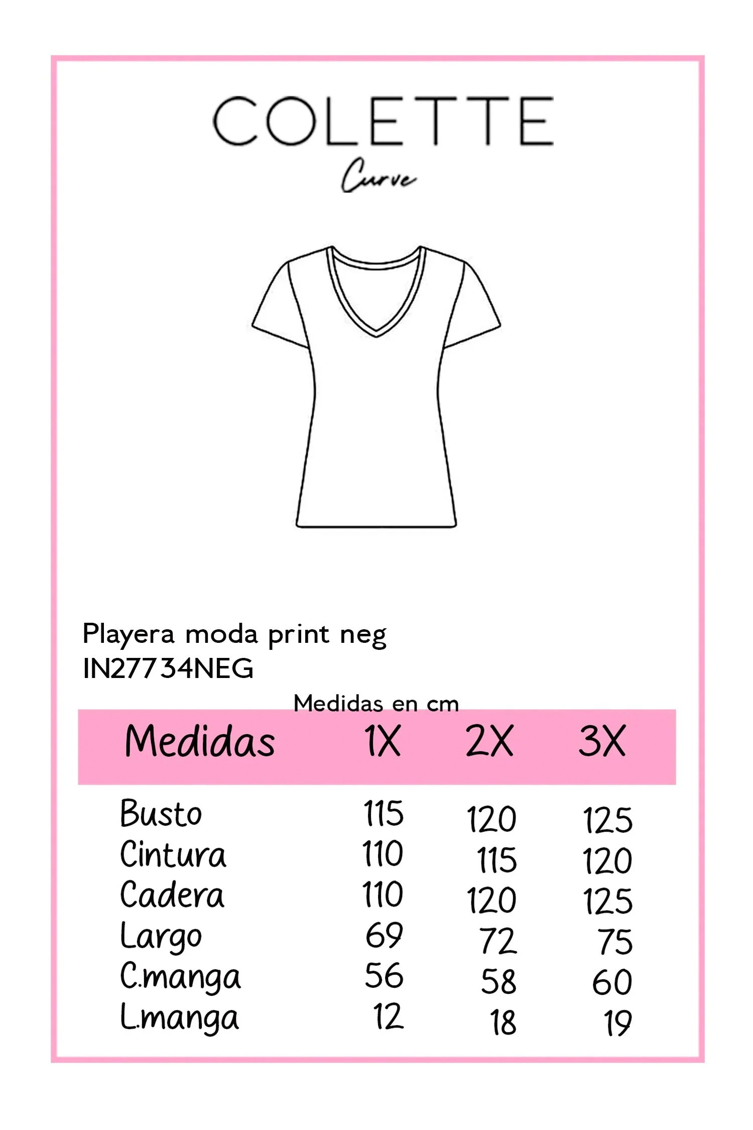 Playera moda print neg