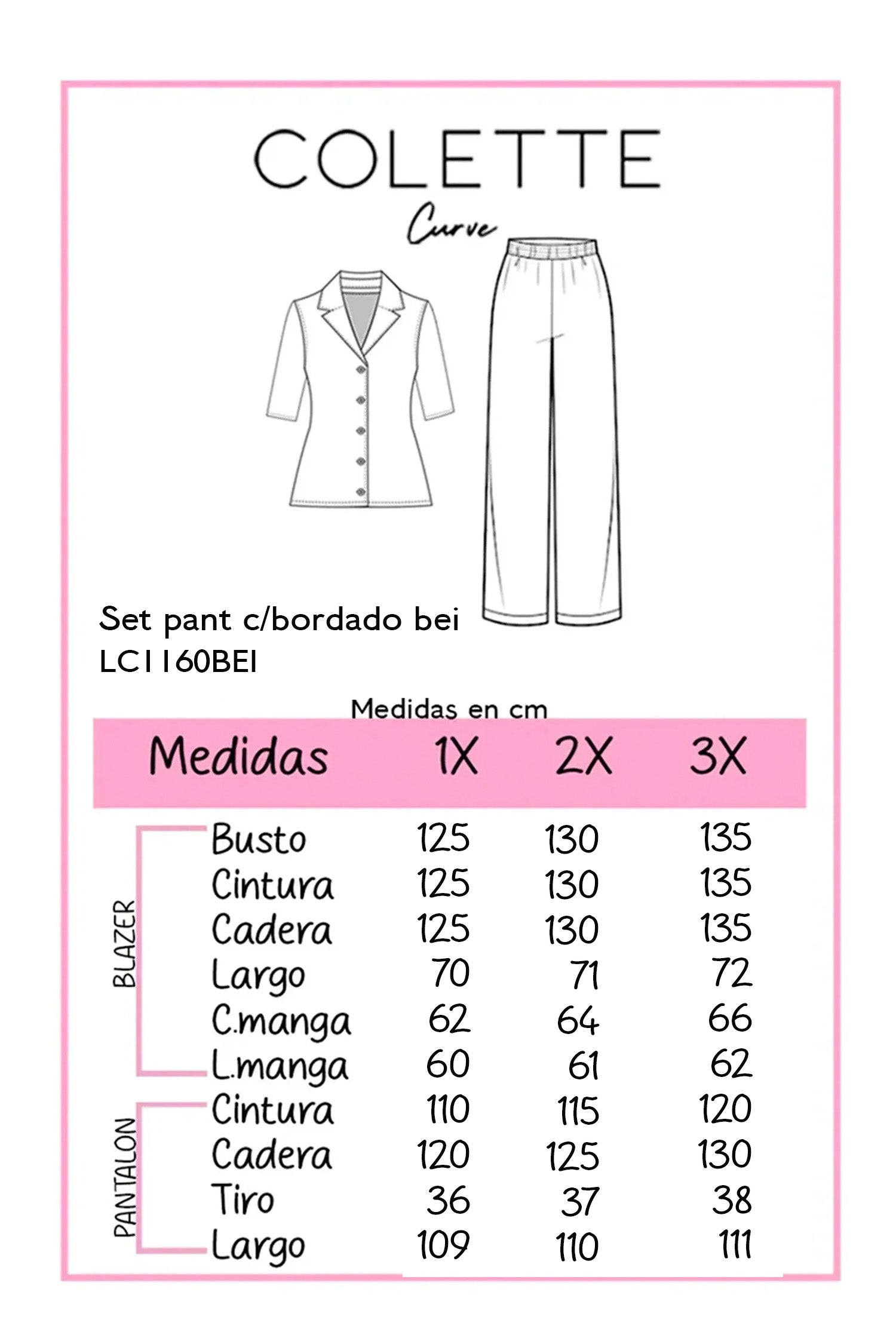 Conjunto Curvy Blanco de Camisa y Pantalón con Bordado Floral y Pedrería