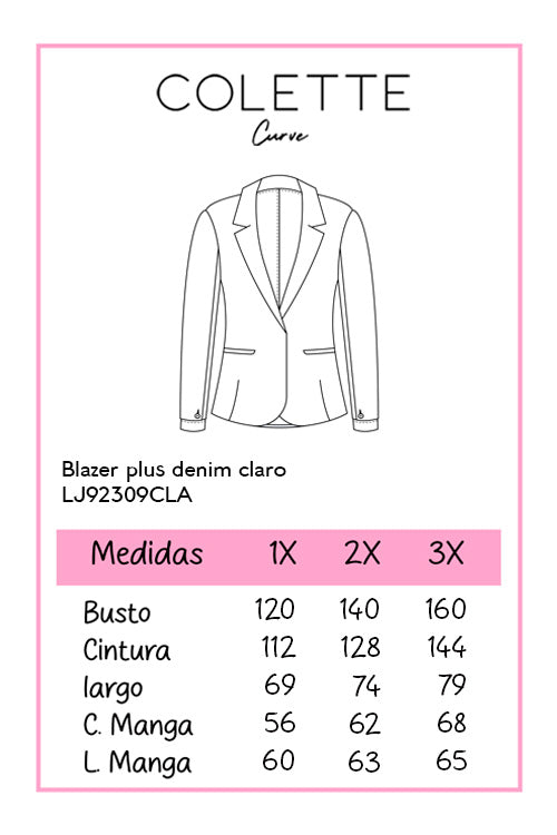 Blazer plus denim claro