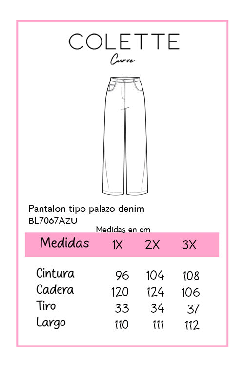 Pantalon tipo palazo denim