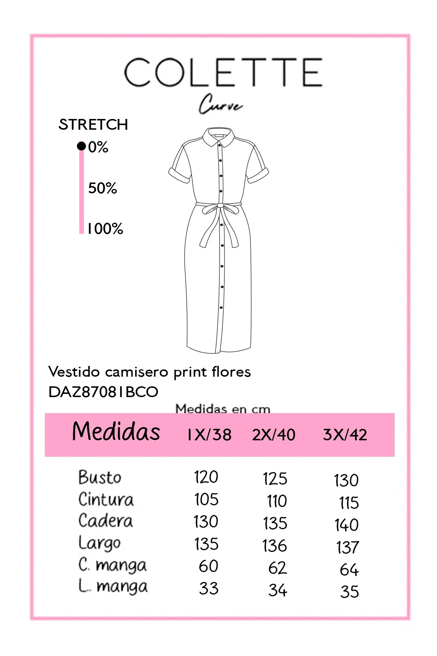 Vestido Midi Camisero Curvy Floral Acuarela Tropical Blanco