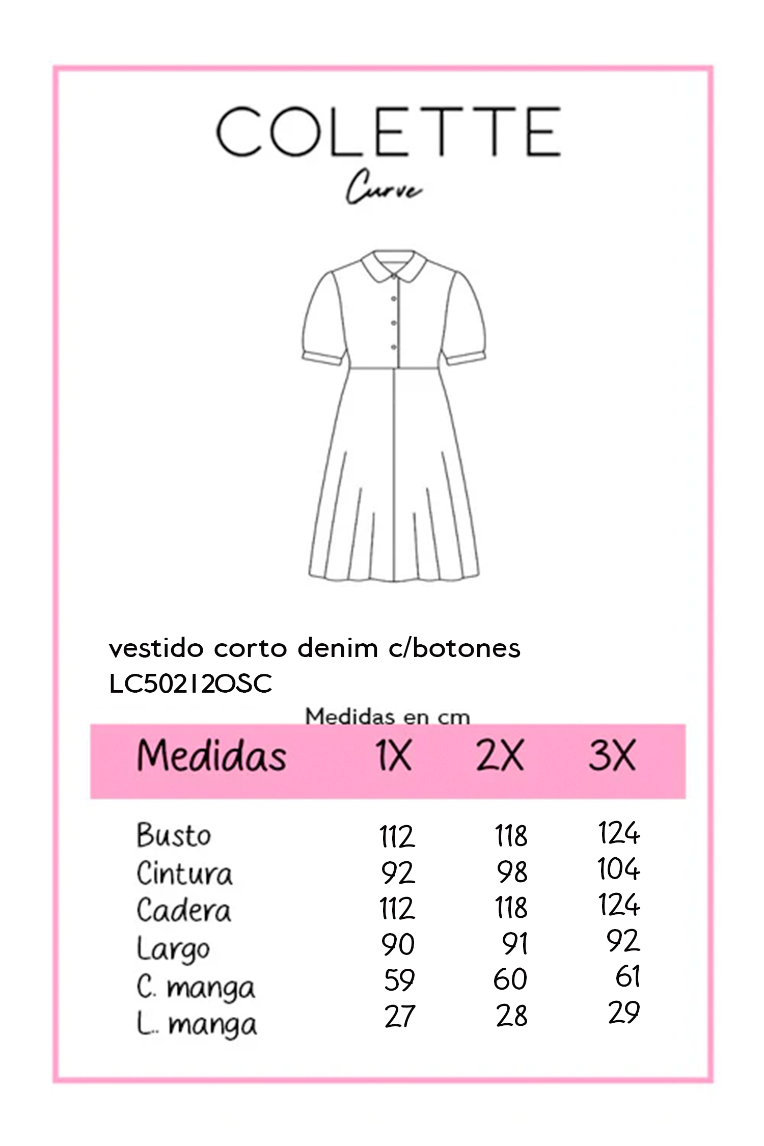 Vestido corto denim c/botones