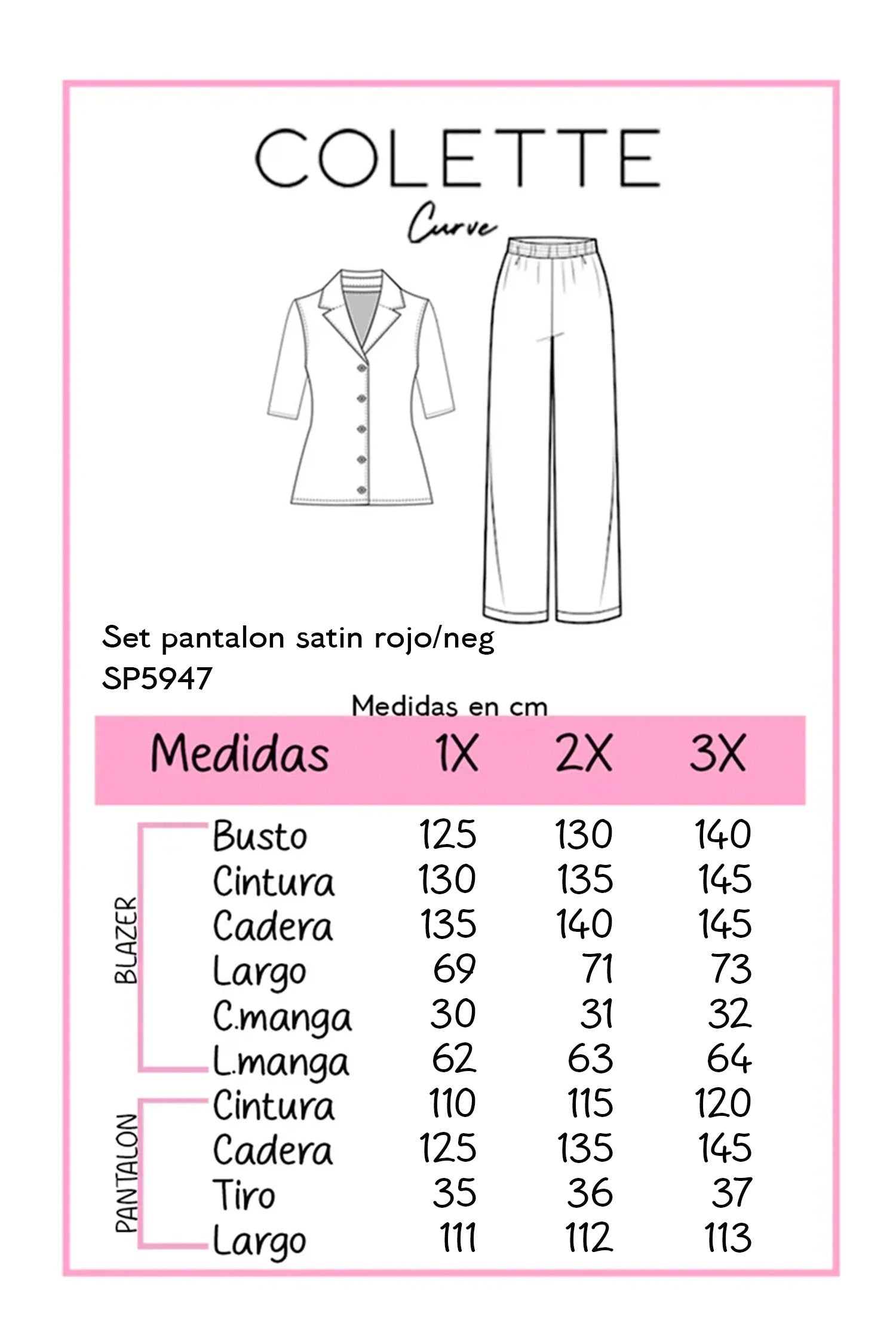 Set pantalon satin
