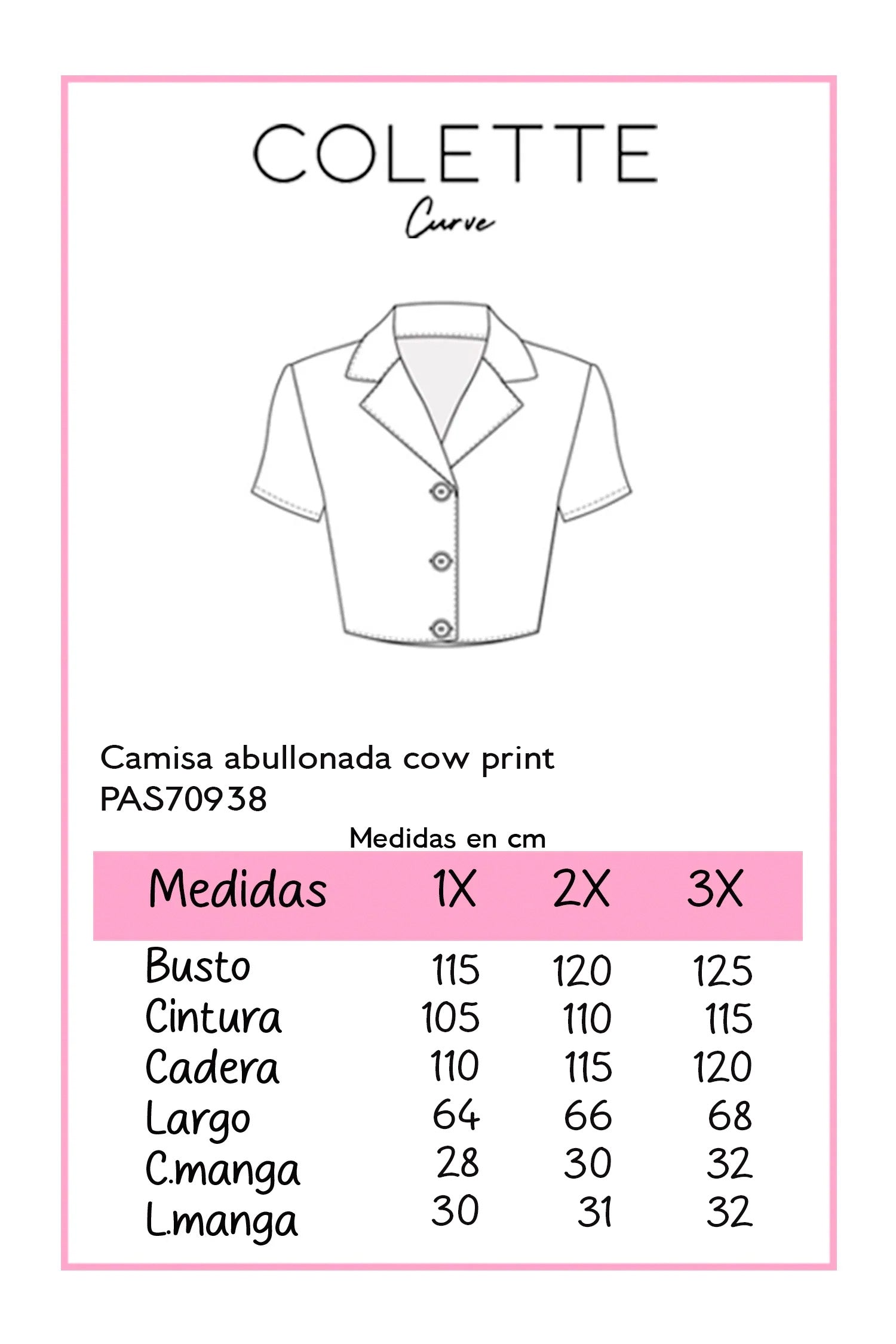 Camisa abullonada cow print