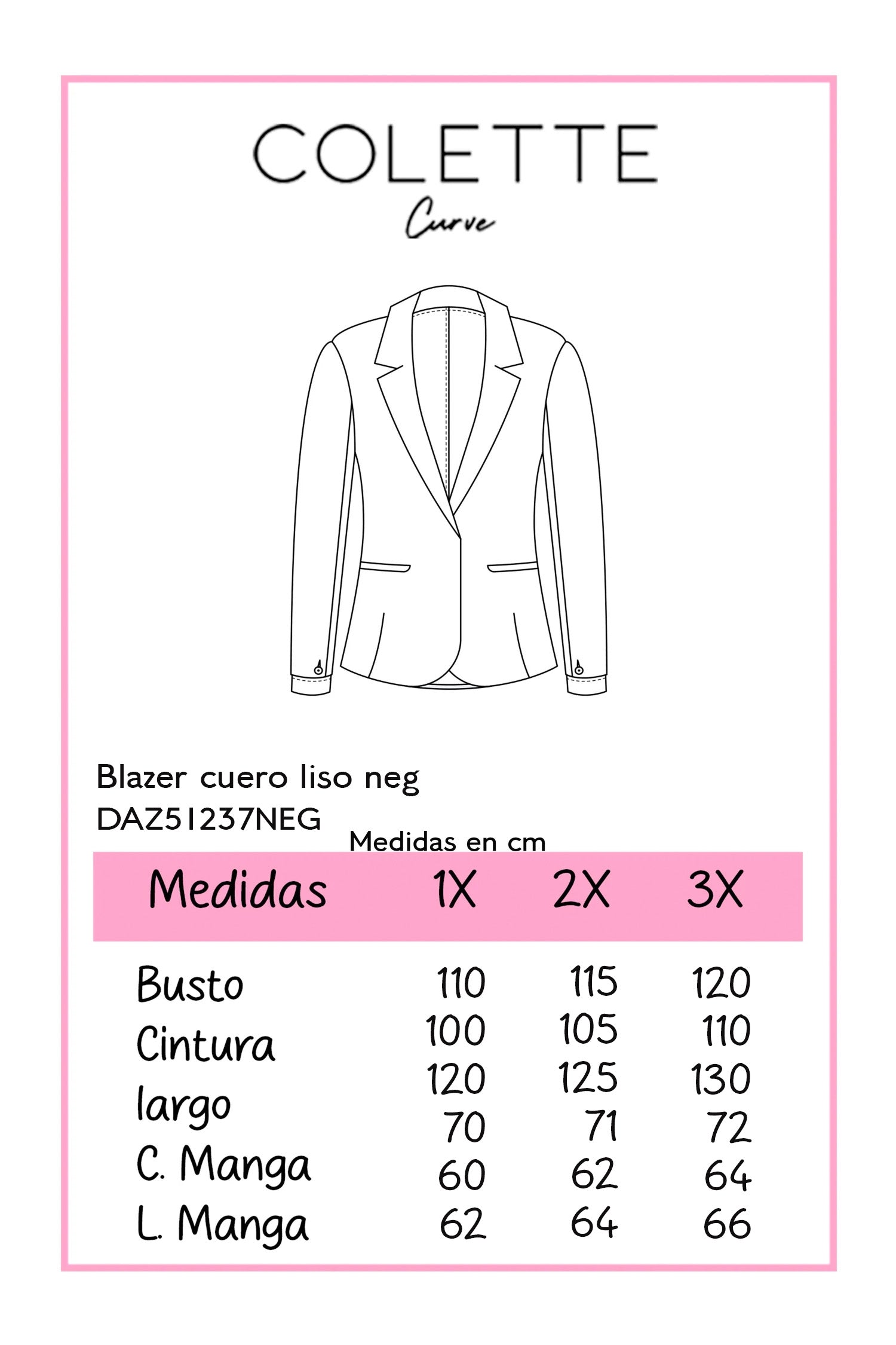 Blazer cuero liso neg