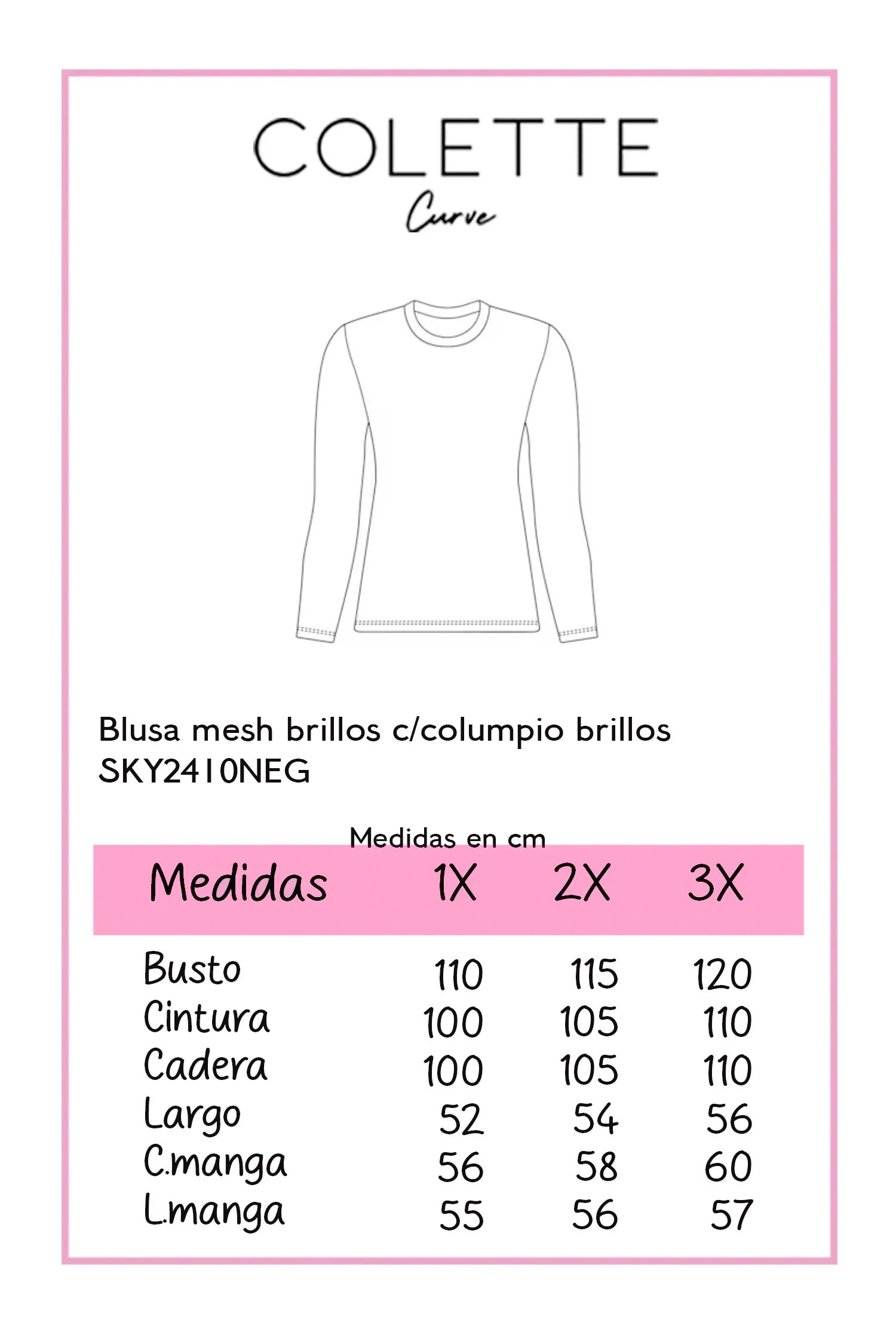 Blusa mesh brillos c/columpio neg