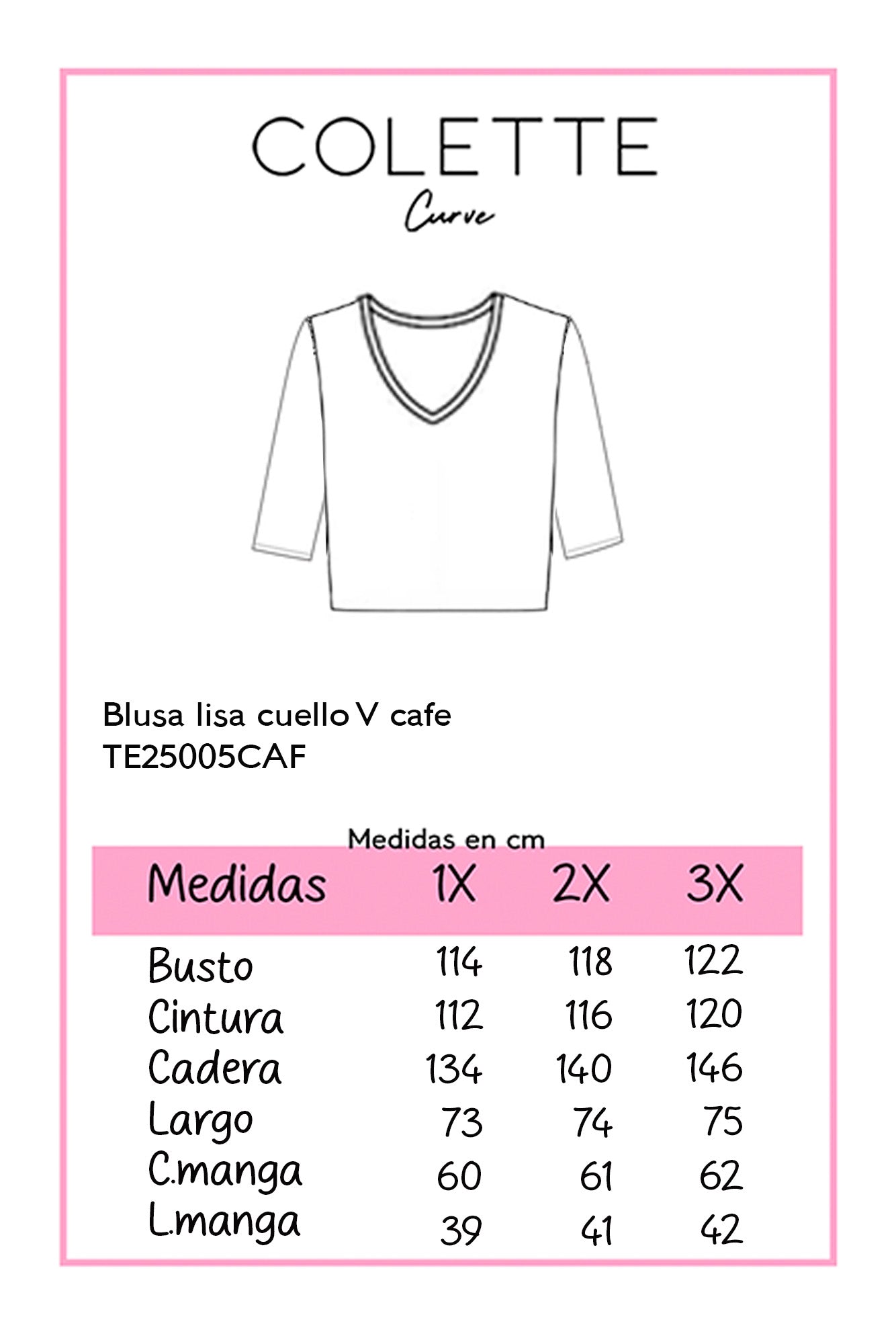 Blusa lisa cuello V cafe