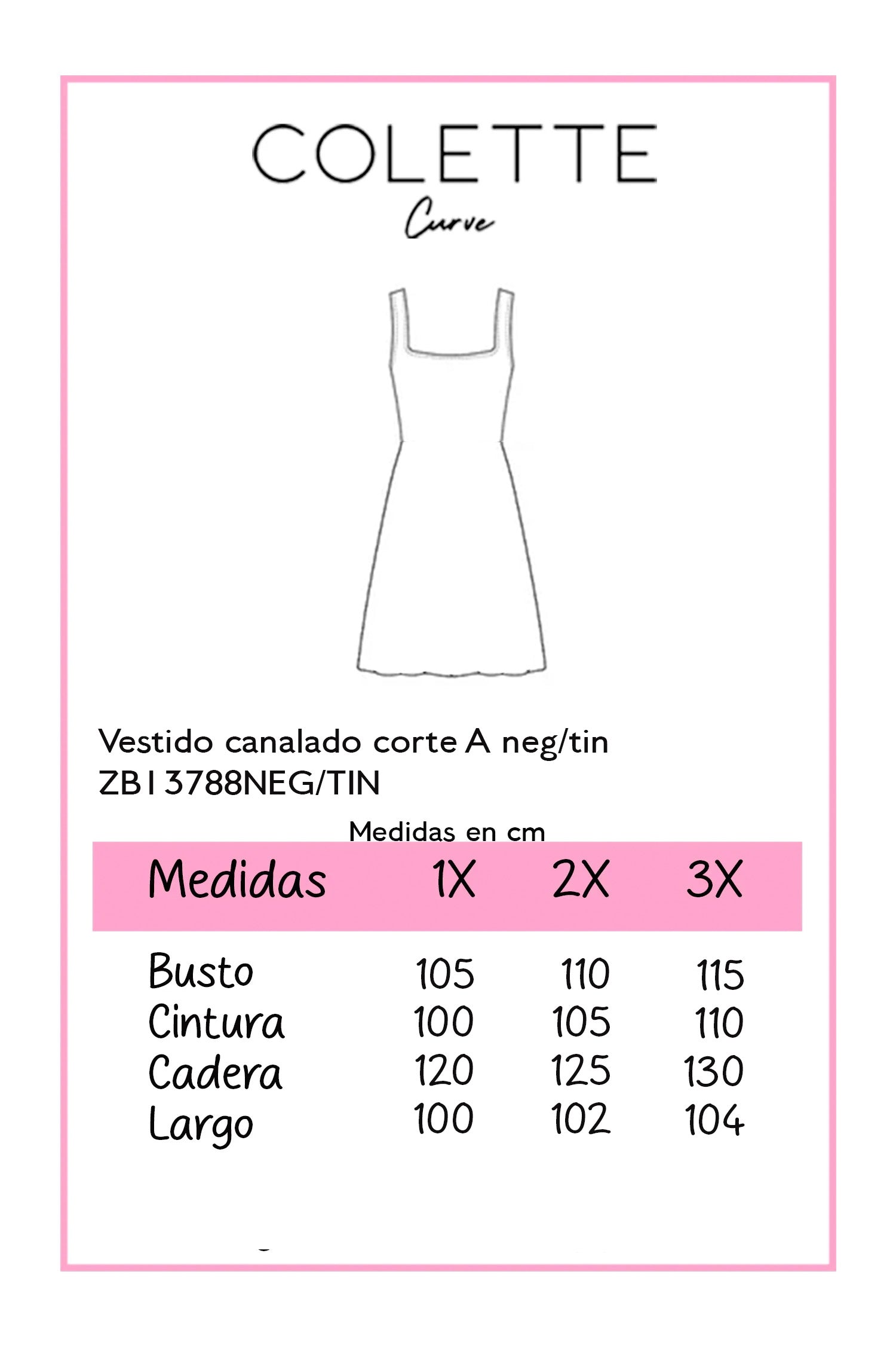 Vestido acanalado corte A neg