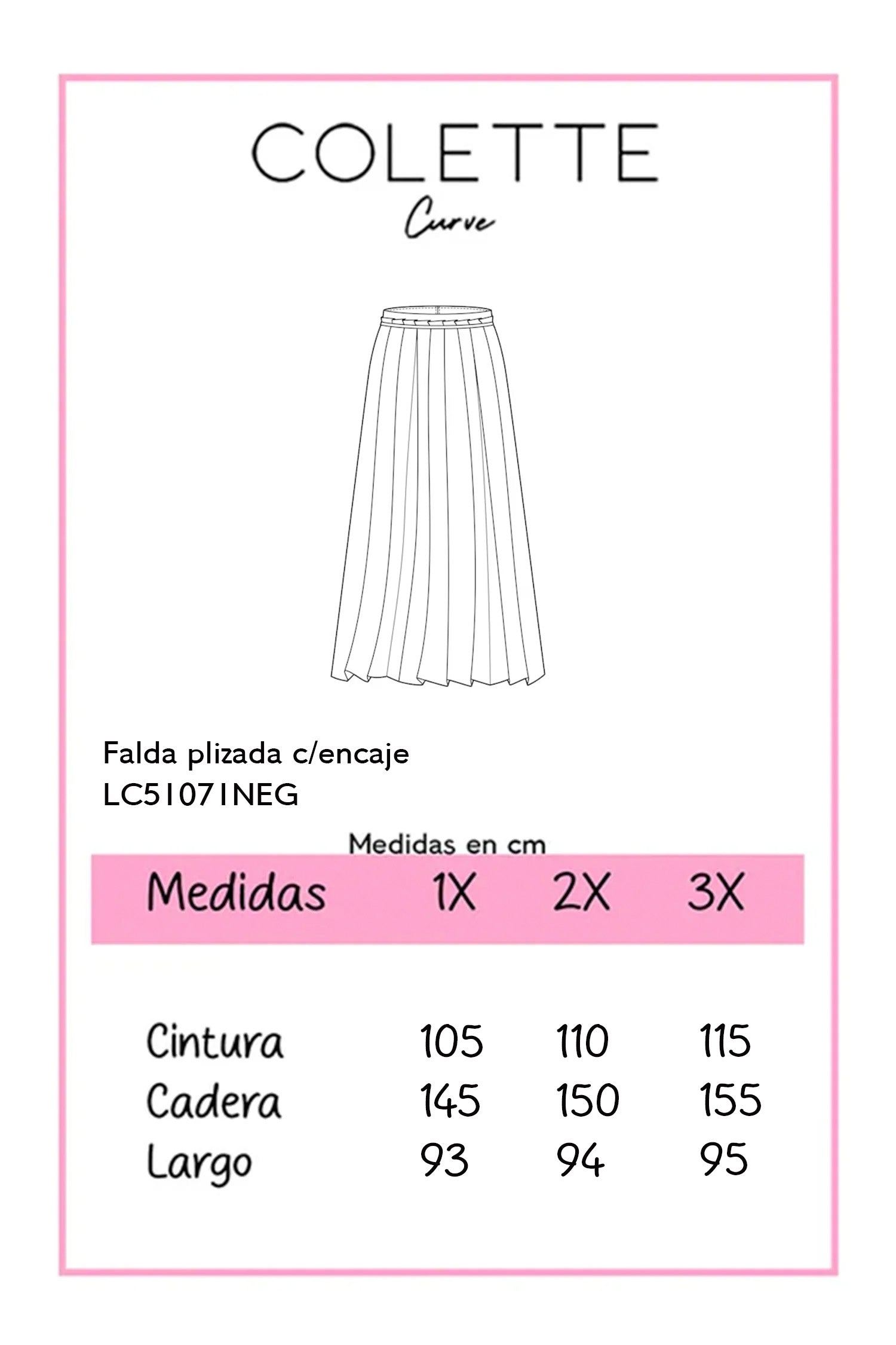 Falda plisada con encaje