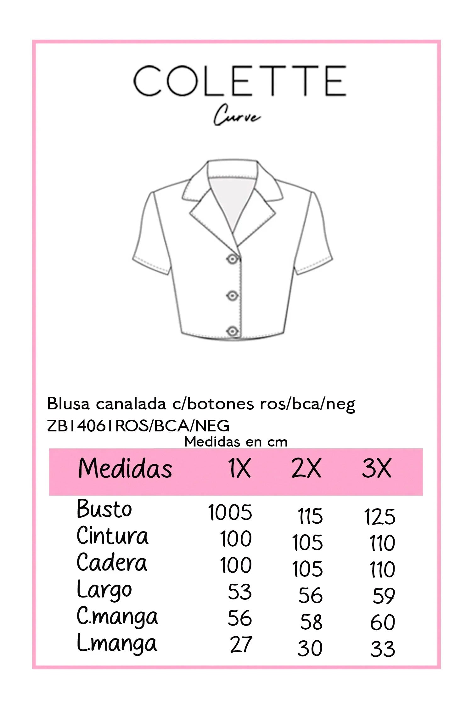 blusa canalada c/botones bca