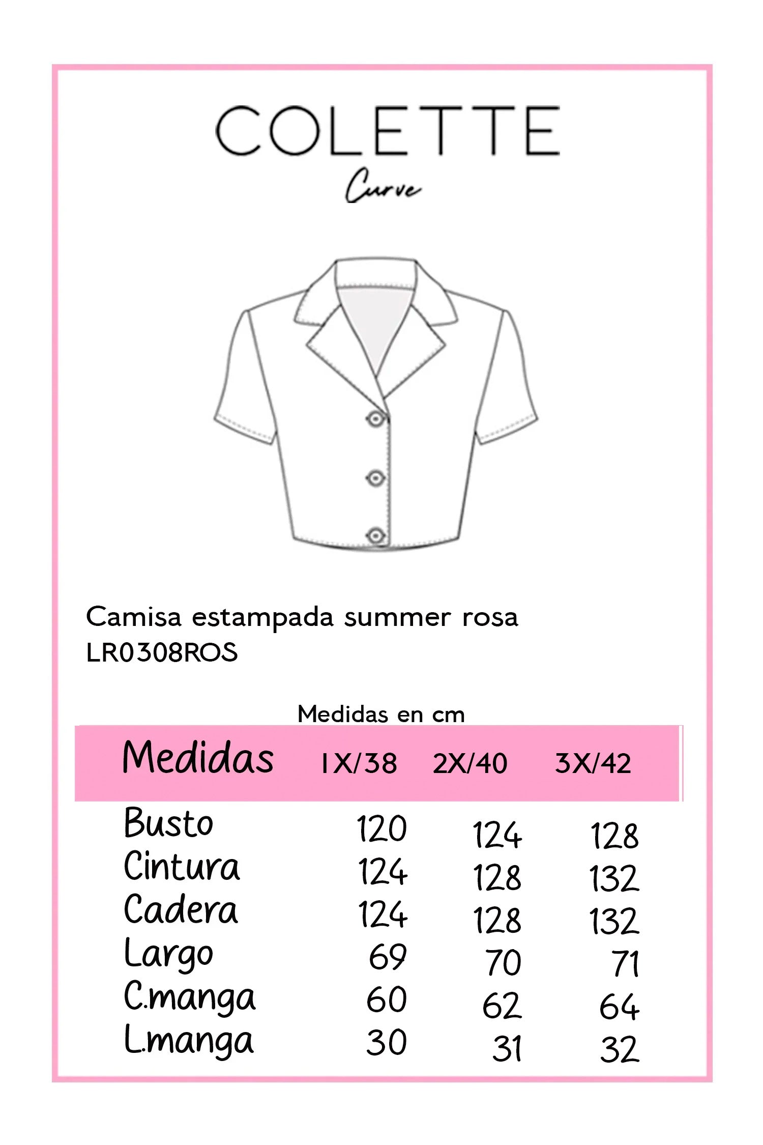 Camisa estampada summer rosa