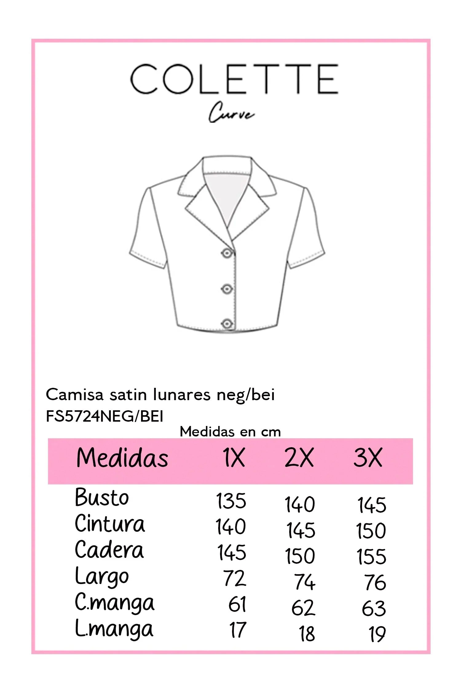 Camisa Curvy Satín Lunares Beige Brillo Sutil Femenina