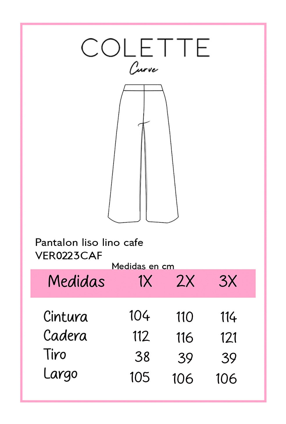 Pantalon lino liso cafe