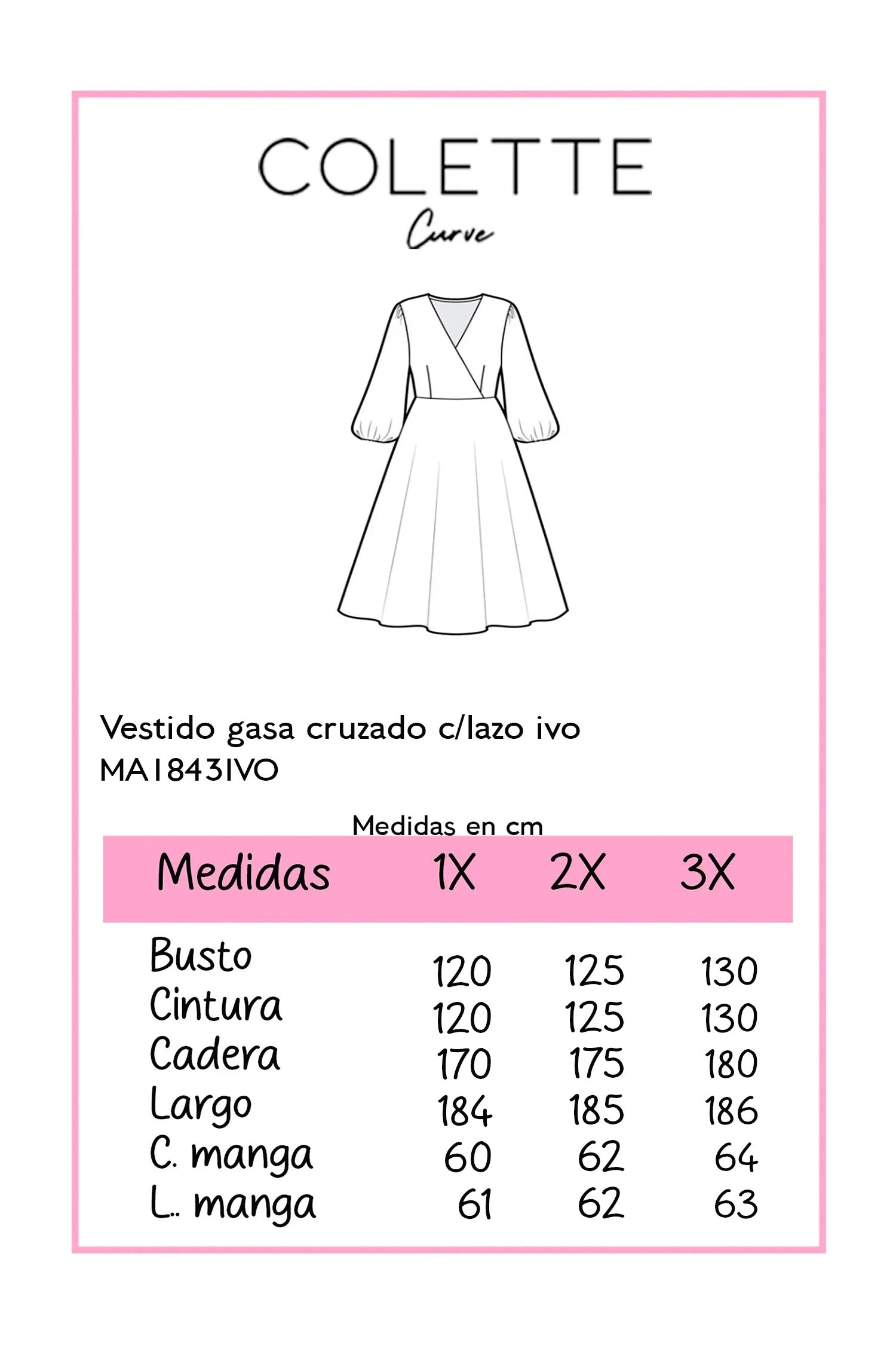 Vestido Curvy Cóctel Gasa con Forro Color Ivory Statement