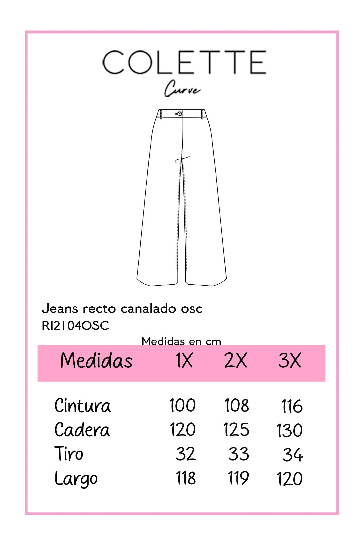 Jeans recto canalado osc
