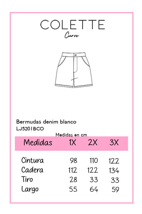 Bermudas liso denim blanco