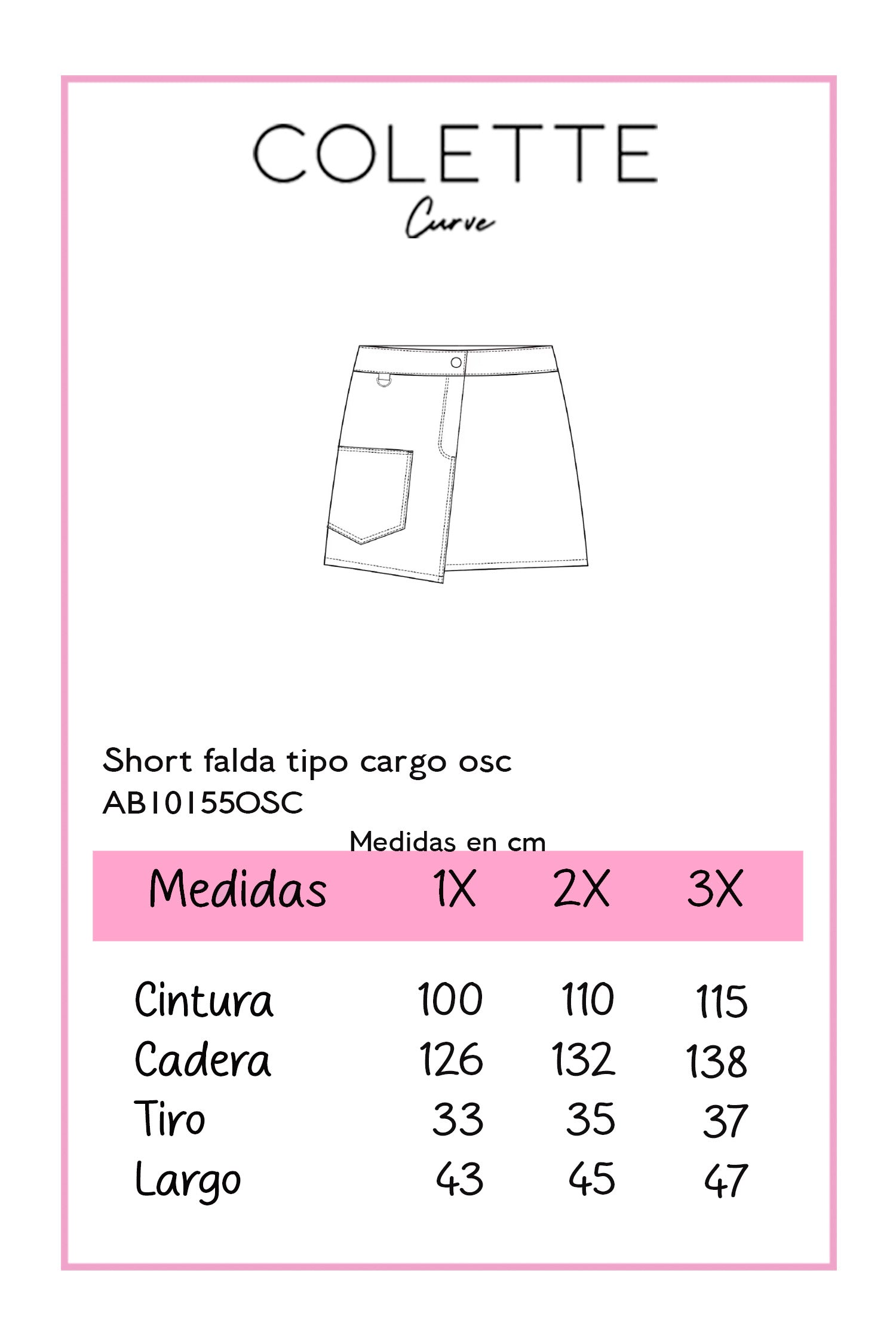 Short falda tipo cargo