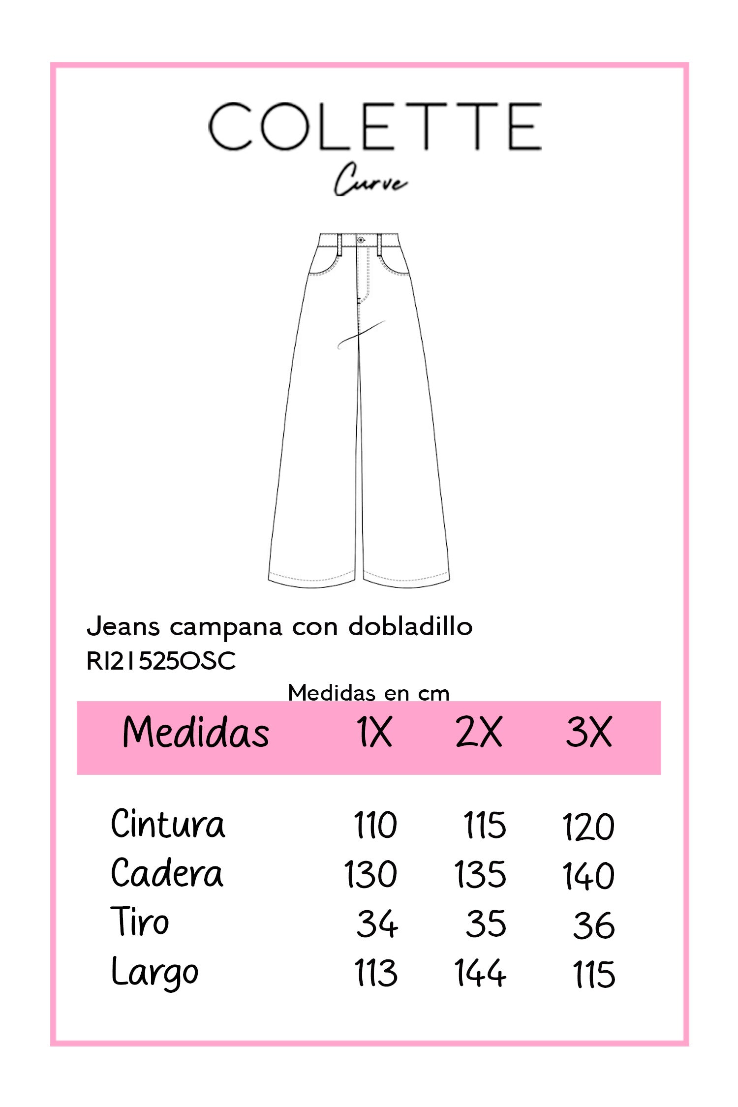 Jeans campana dobladillo ancho