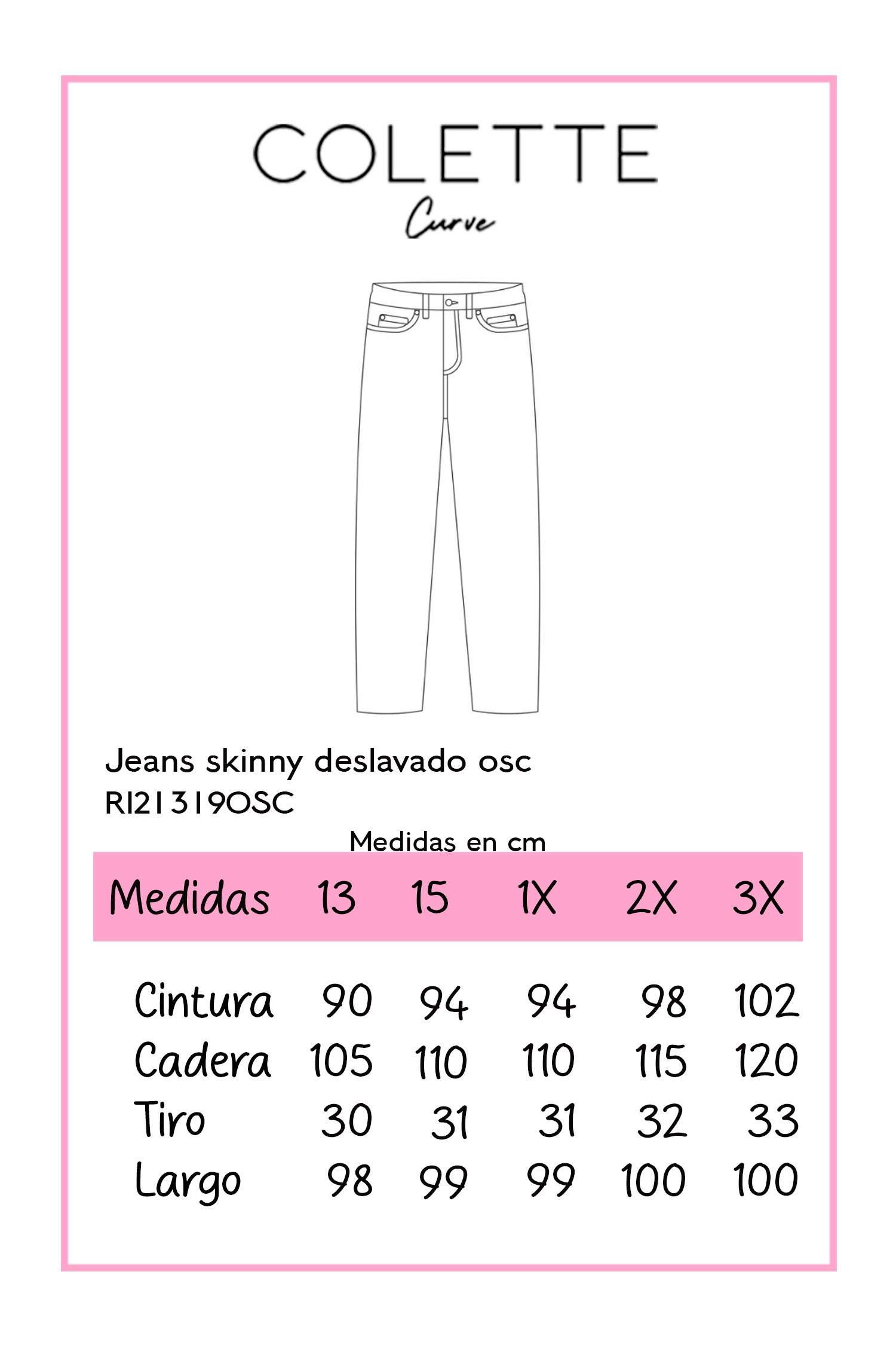 Jeans Skinny Curvy Deslavado Oscuro Stretch Push Up