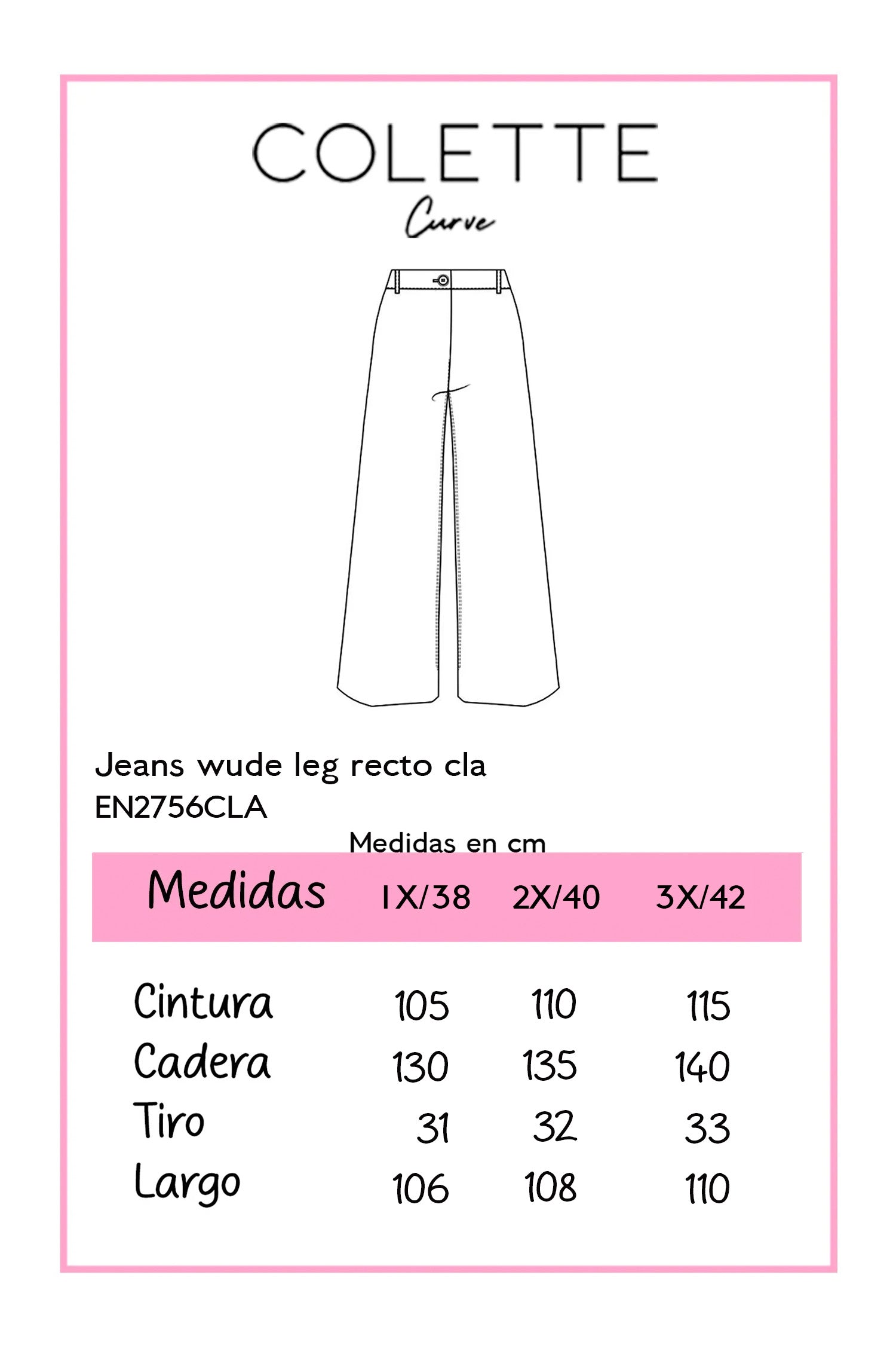 Jeans wide leg roto cla