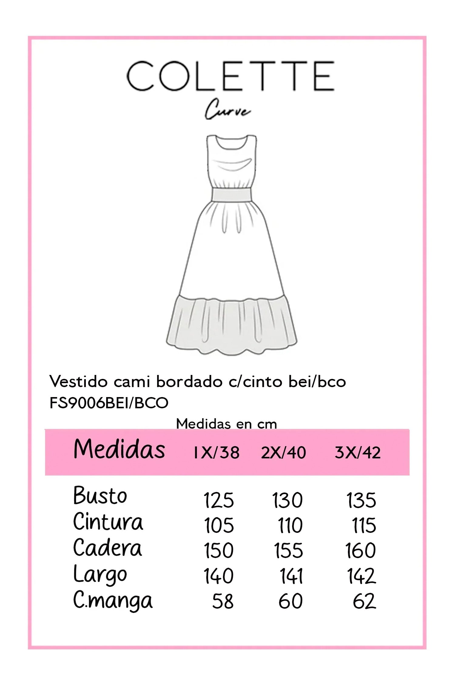 Vestido Curvy Midi Gasa Cintura Plisada Hueso