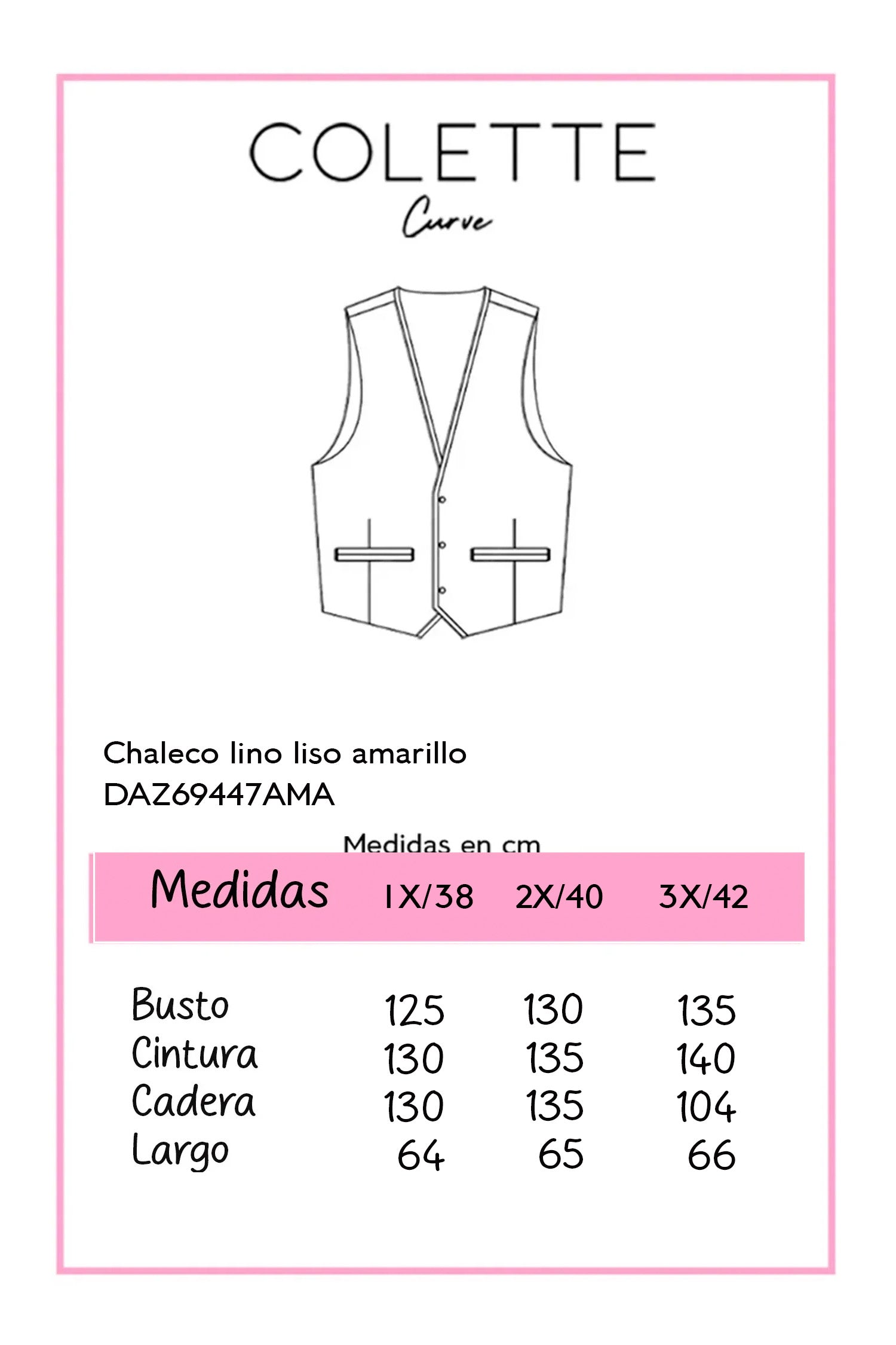 Chaleco lino liso amarillo