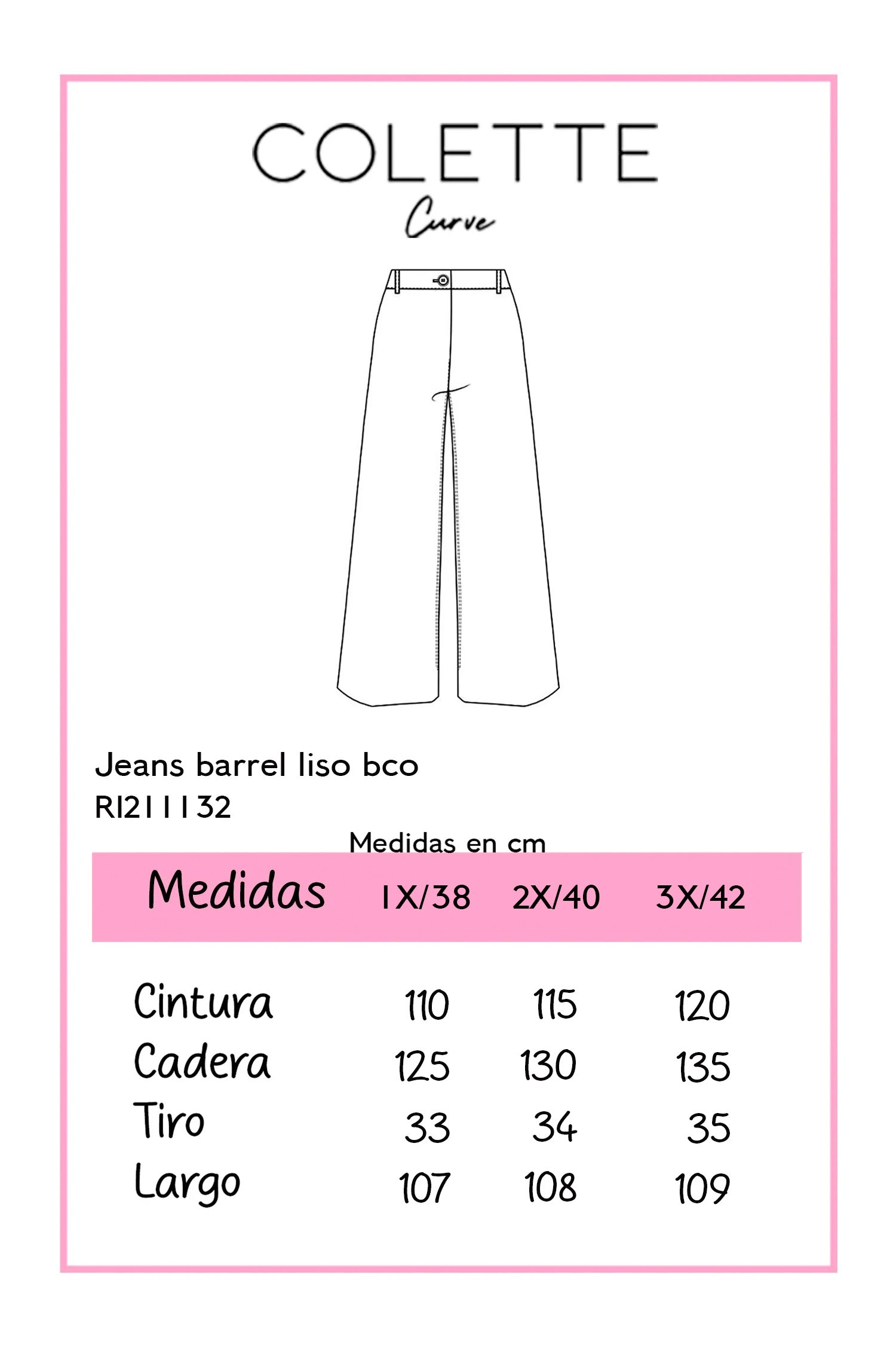Jeans Curvy Barrel Blanco Stretch Tiro Alto Statement Verano