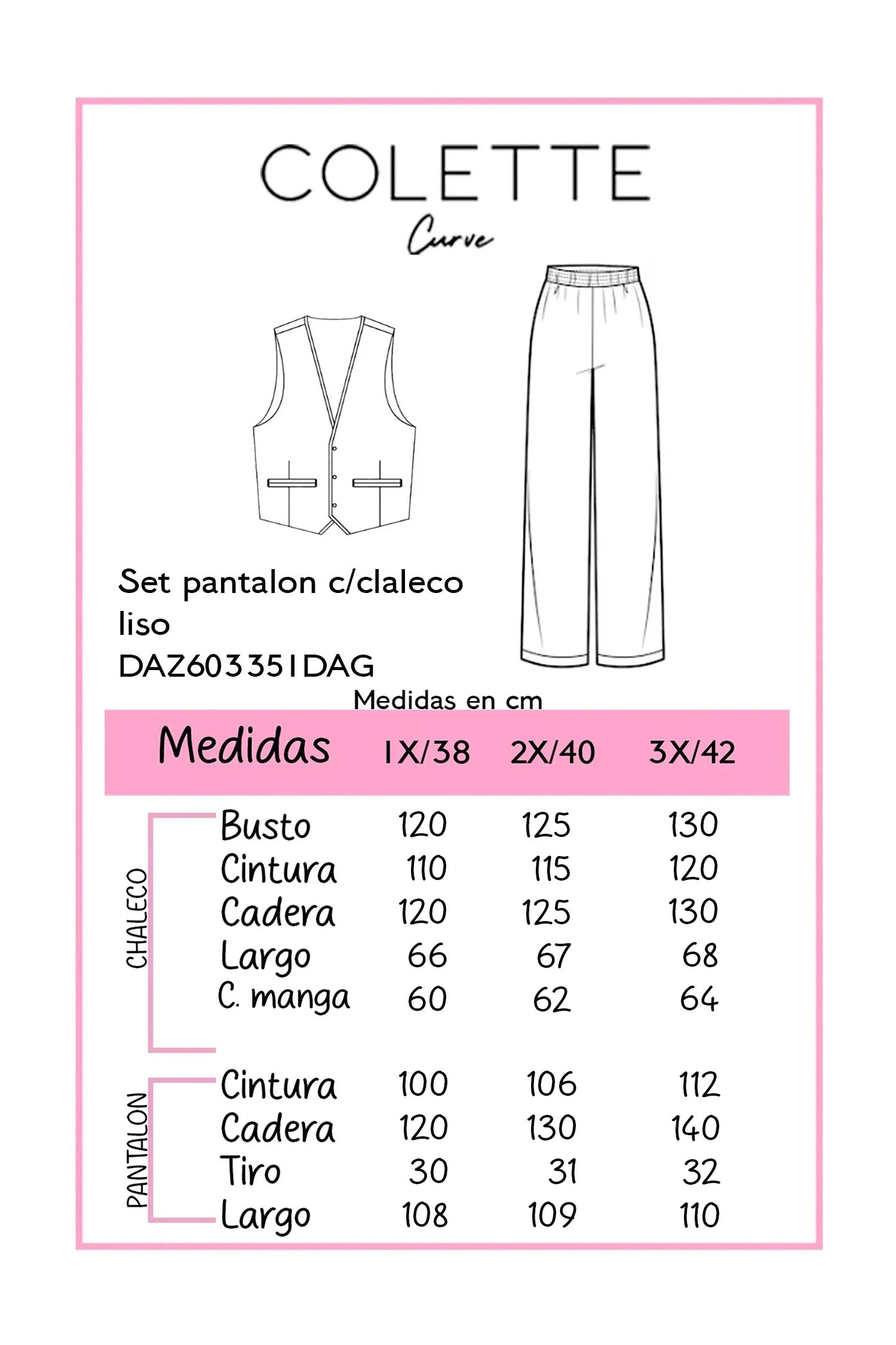 Conjunto de chaleco y pantalón elegante. Te lo pones y ya estas lista.