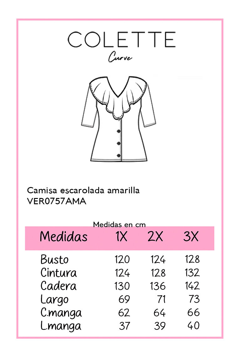 Camisa con escarola amarilla