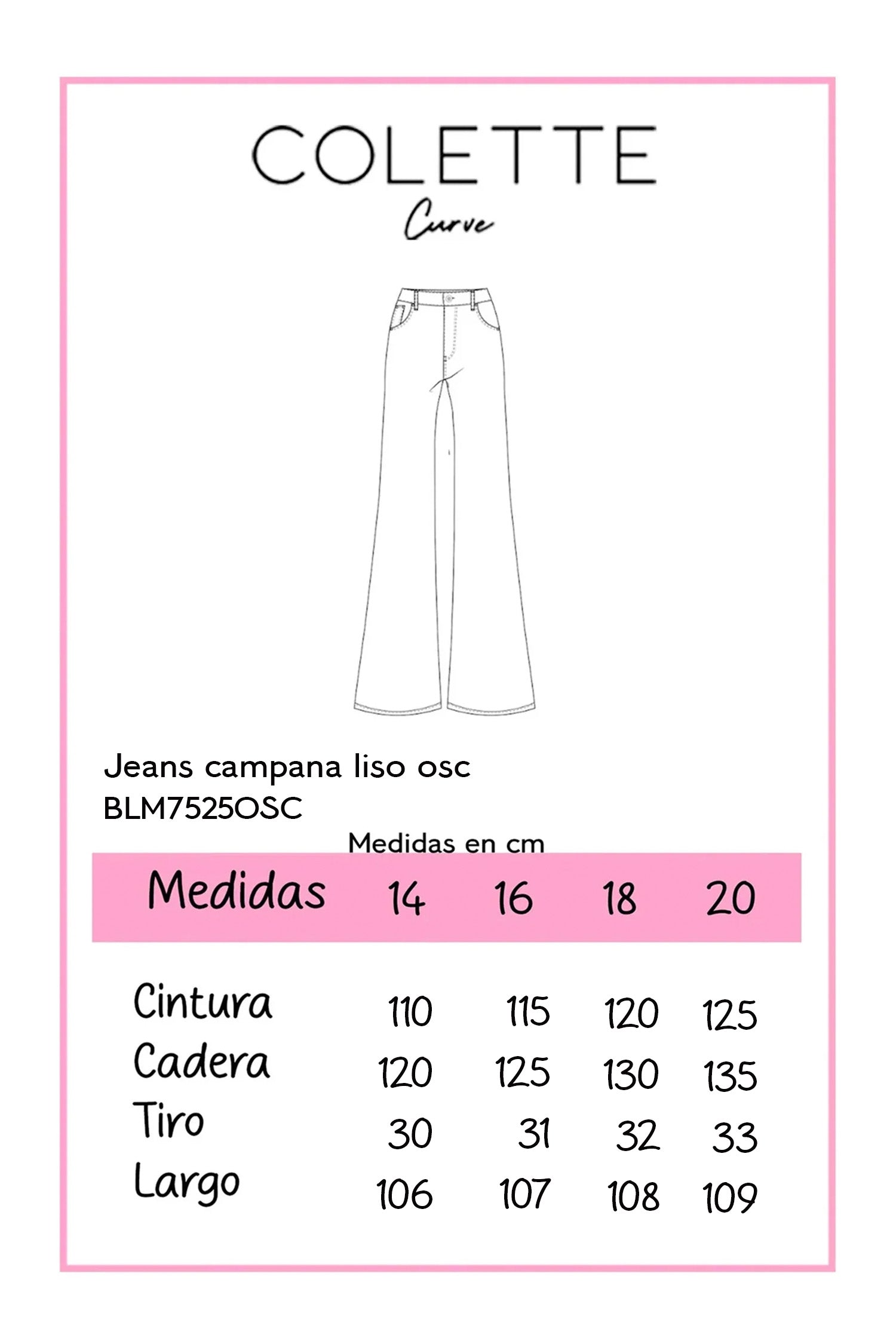 Jeans Curvy Campana Cintura Alta Azul Medio