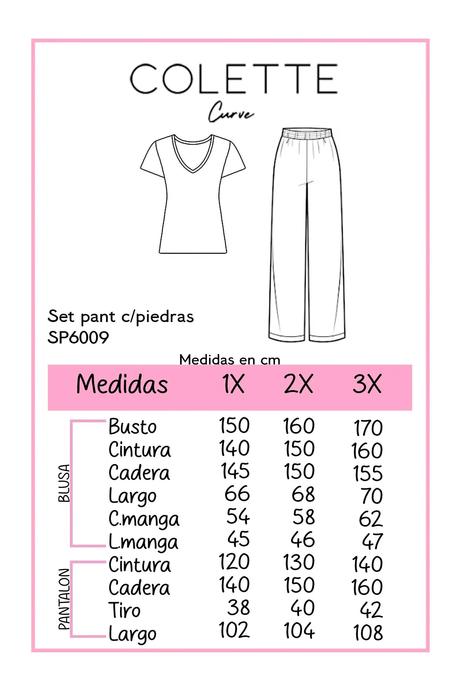 Set pants con piedra tinto