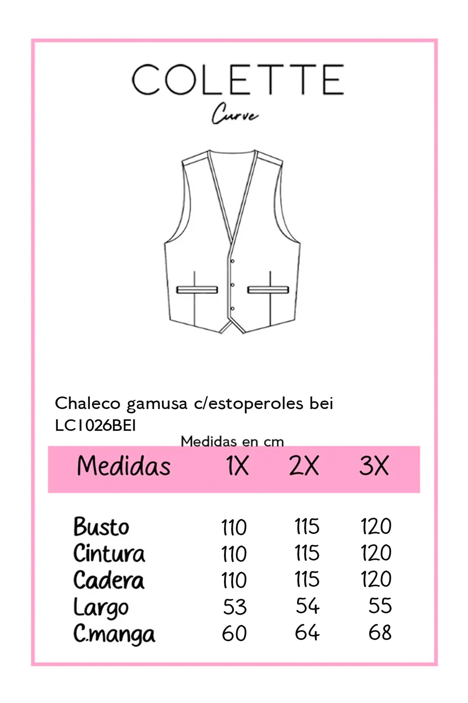 Chaleco gamusa con estoperoles bei