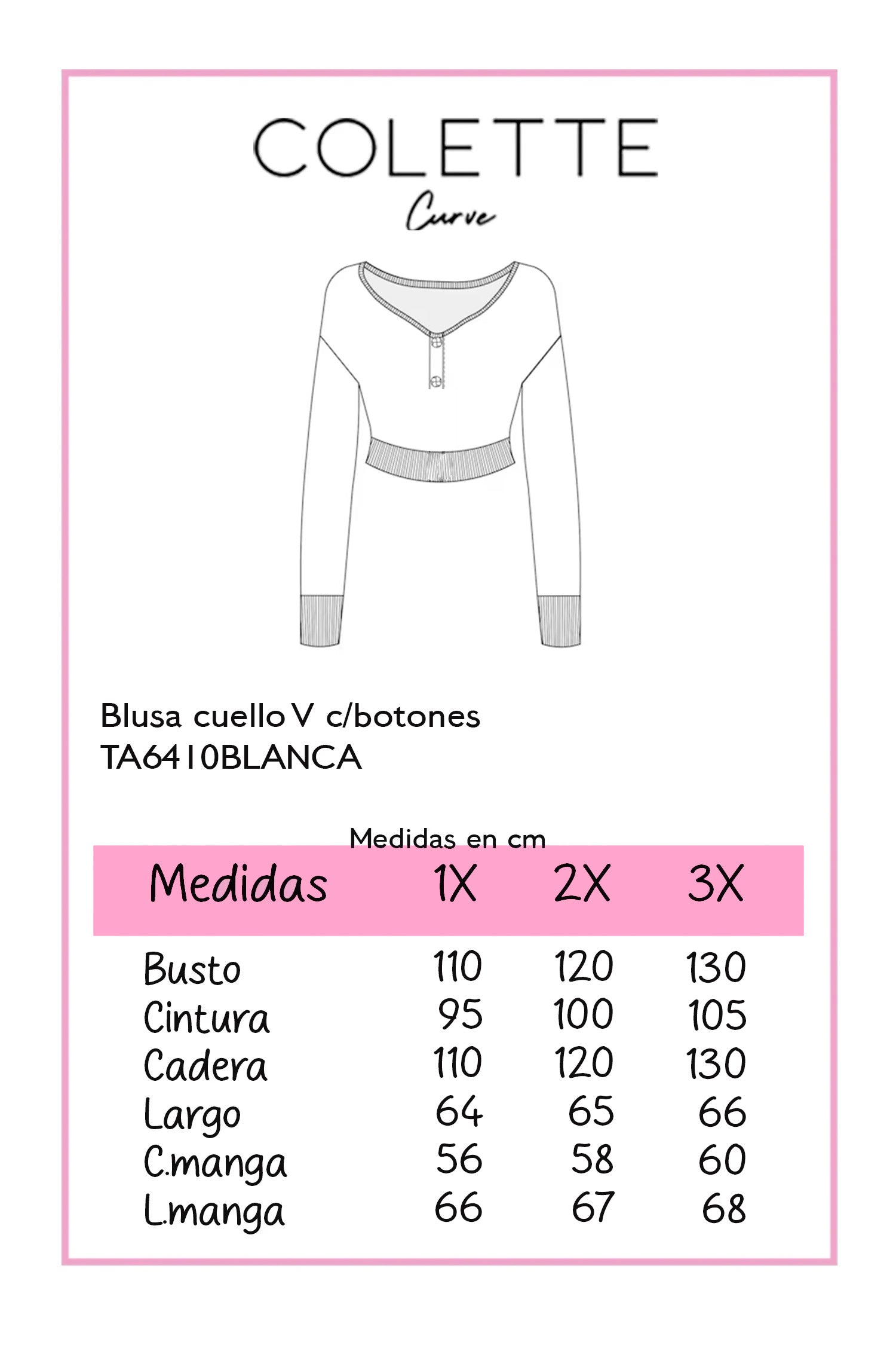 Blusa cuello V c/botones blanca