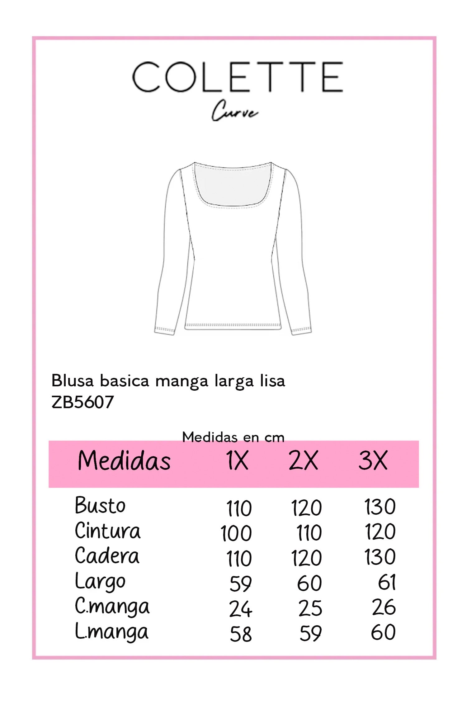 Blusa basica m/larga lisa
