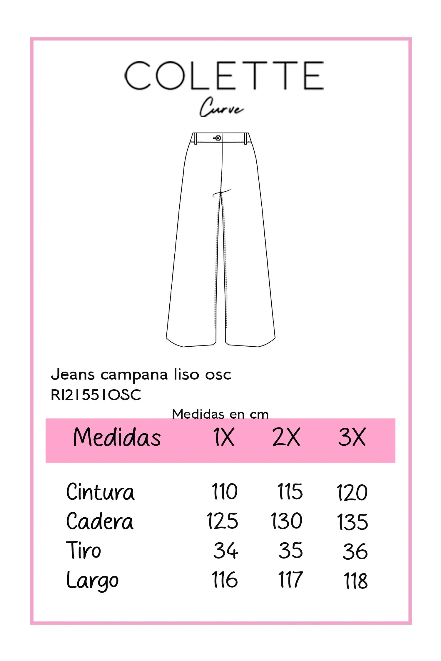 Jeans Curvy Campana Cintura Alta Super Stretch Estiliza Pierna