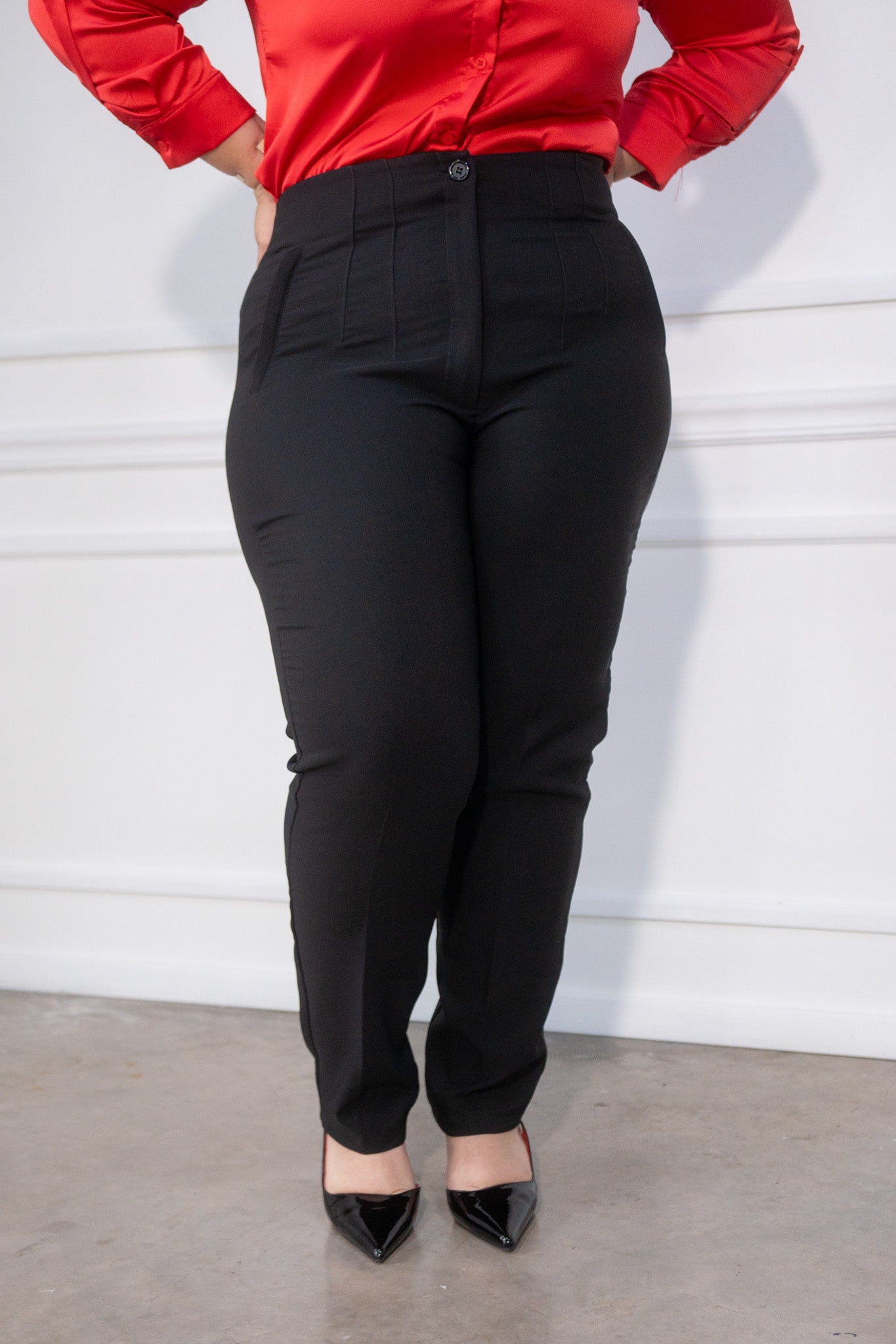 Black Zara-style trousers