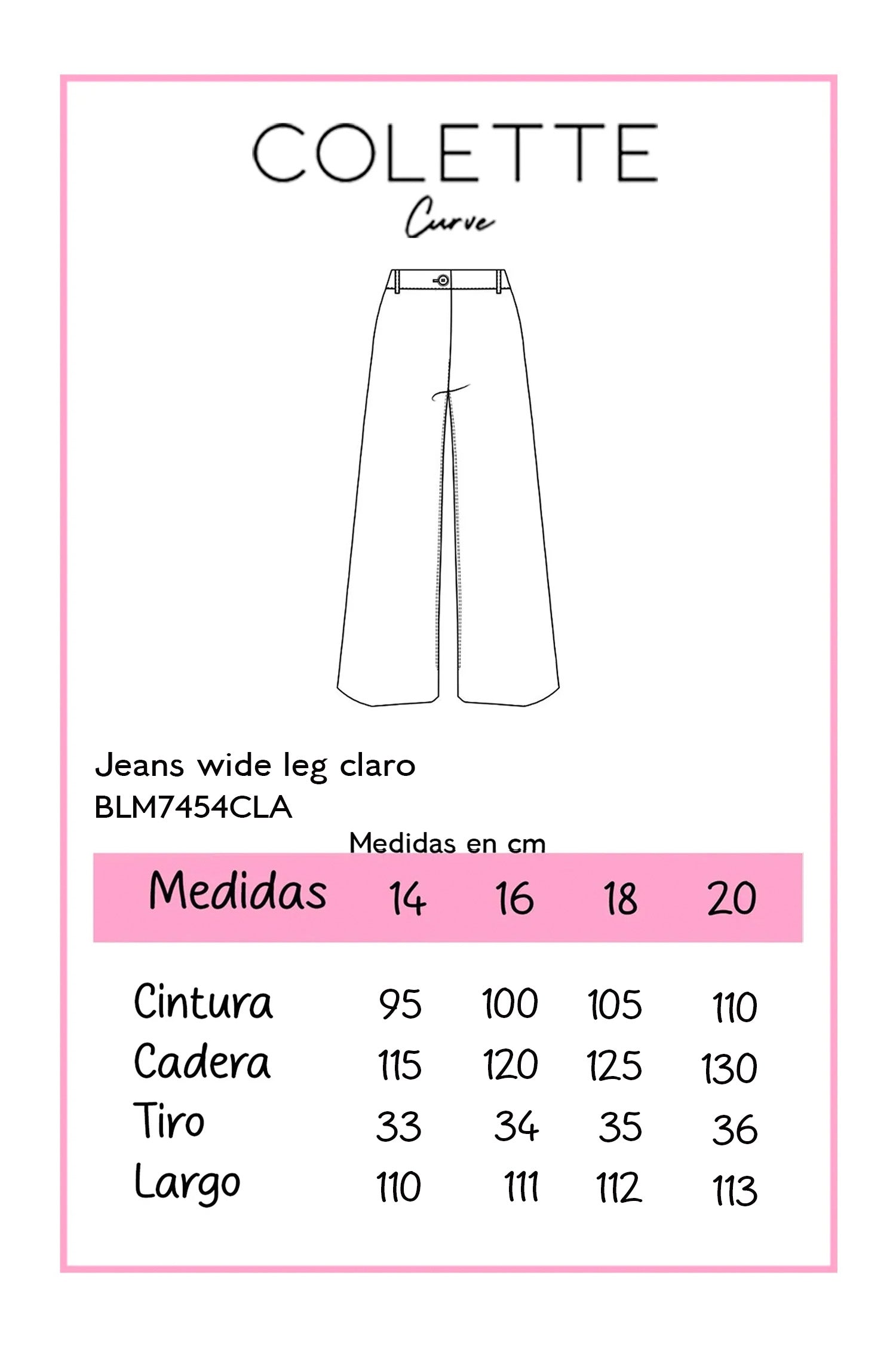 Jeans wide leg claro