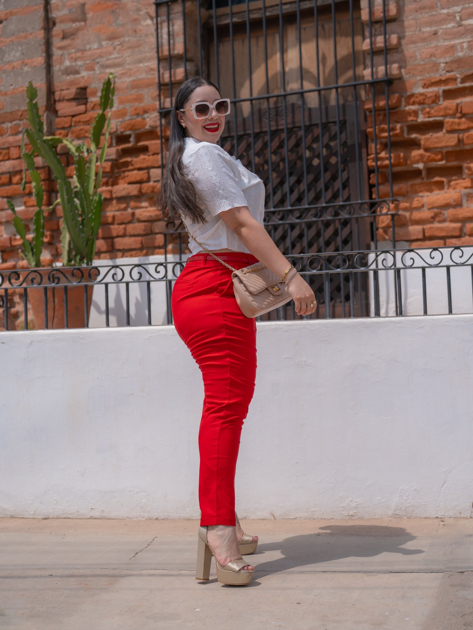 Pantalon de vestir rojo