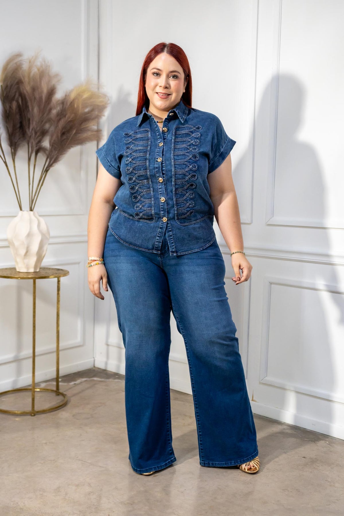 Camisa Curvy Napoleón Denim Oscuro
