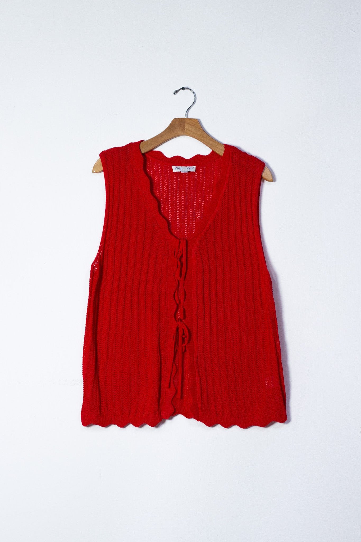 Chaleco tejido rojo