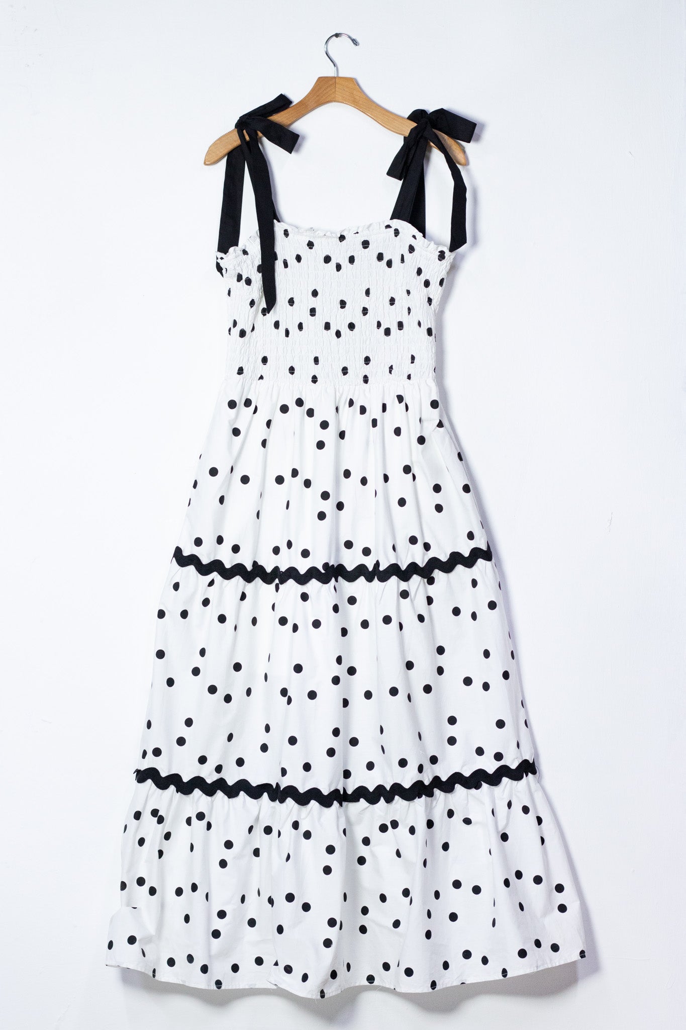 Maxi vestido polka blanco