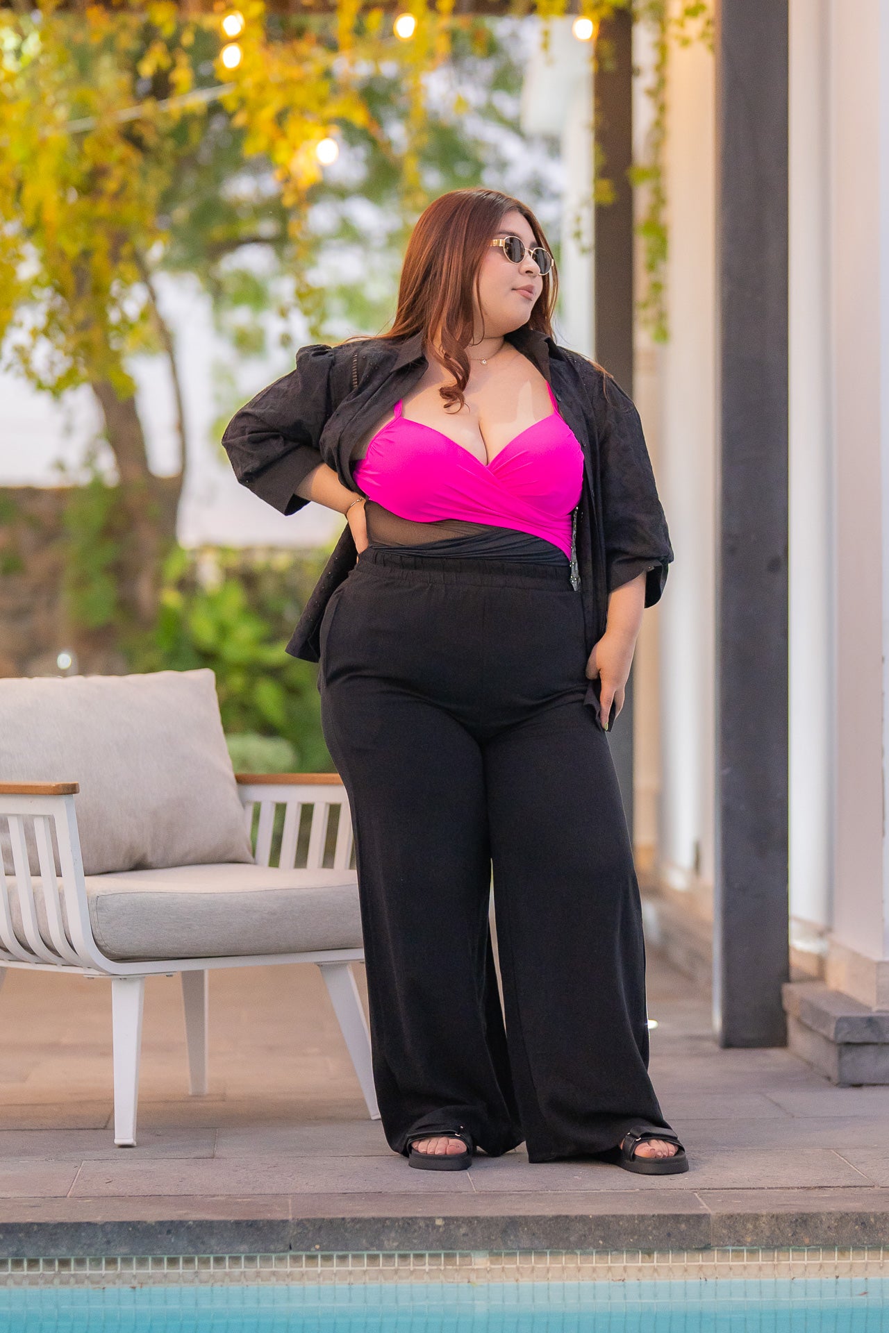 Pantalon Lino Liso Negro