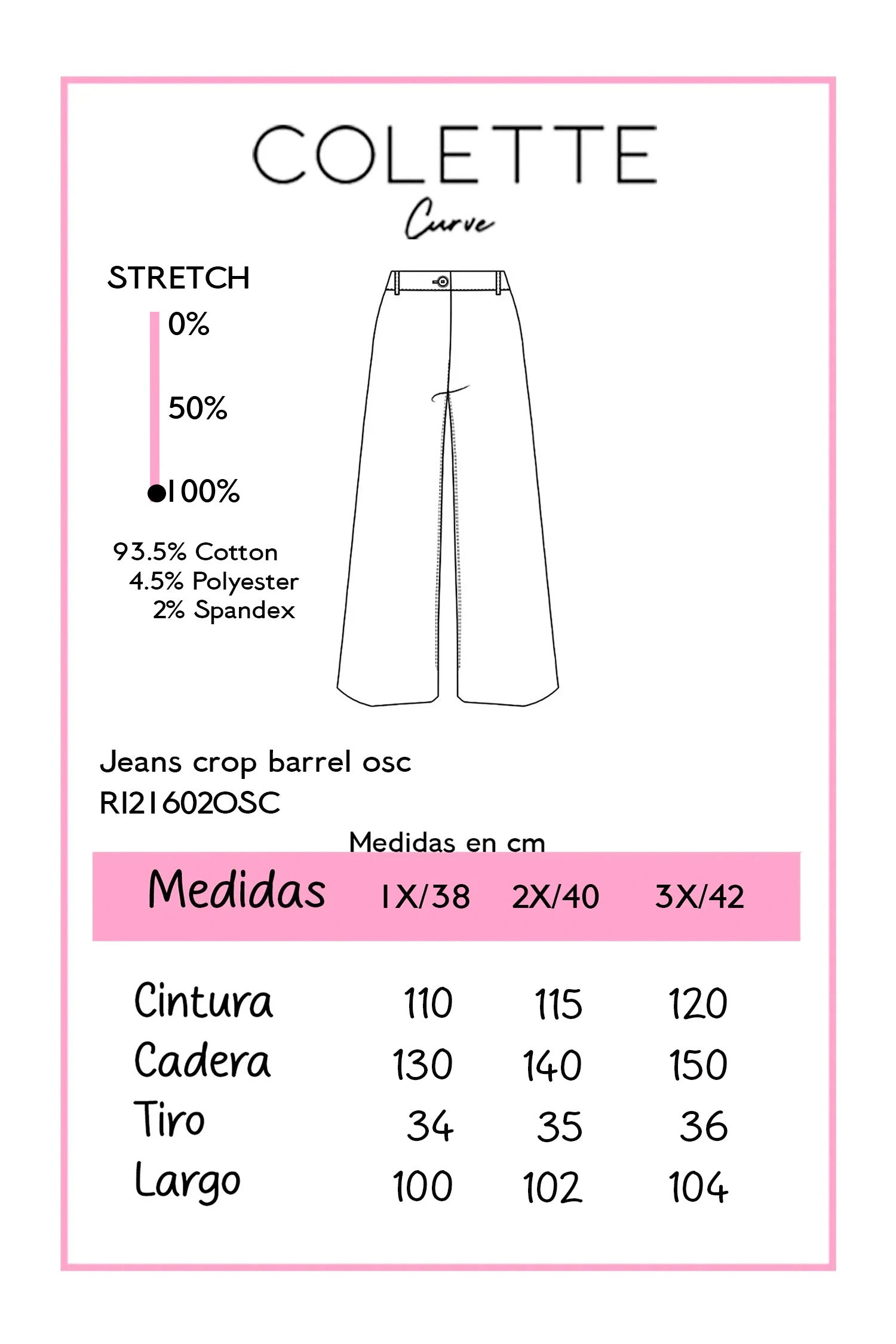 Jeans Curvy Crop Barrel Cintura Alta Azul Medio