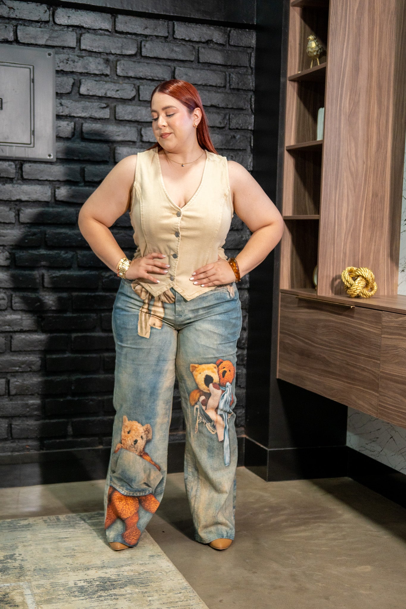 Chaleco Mezclilla Curvy Caqui