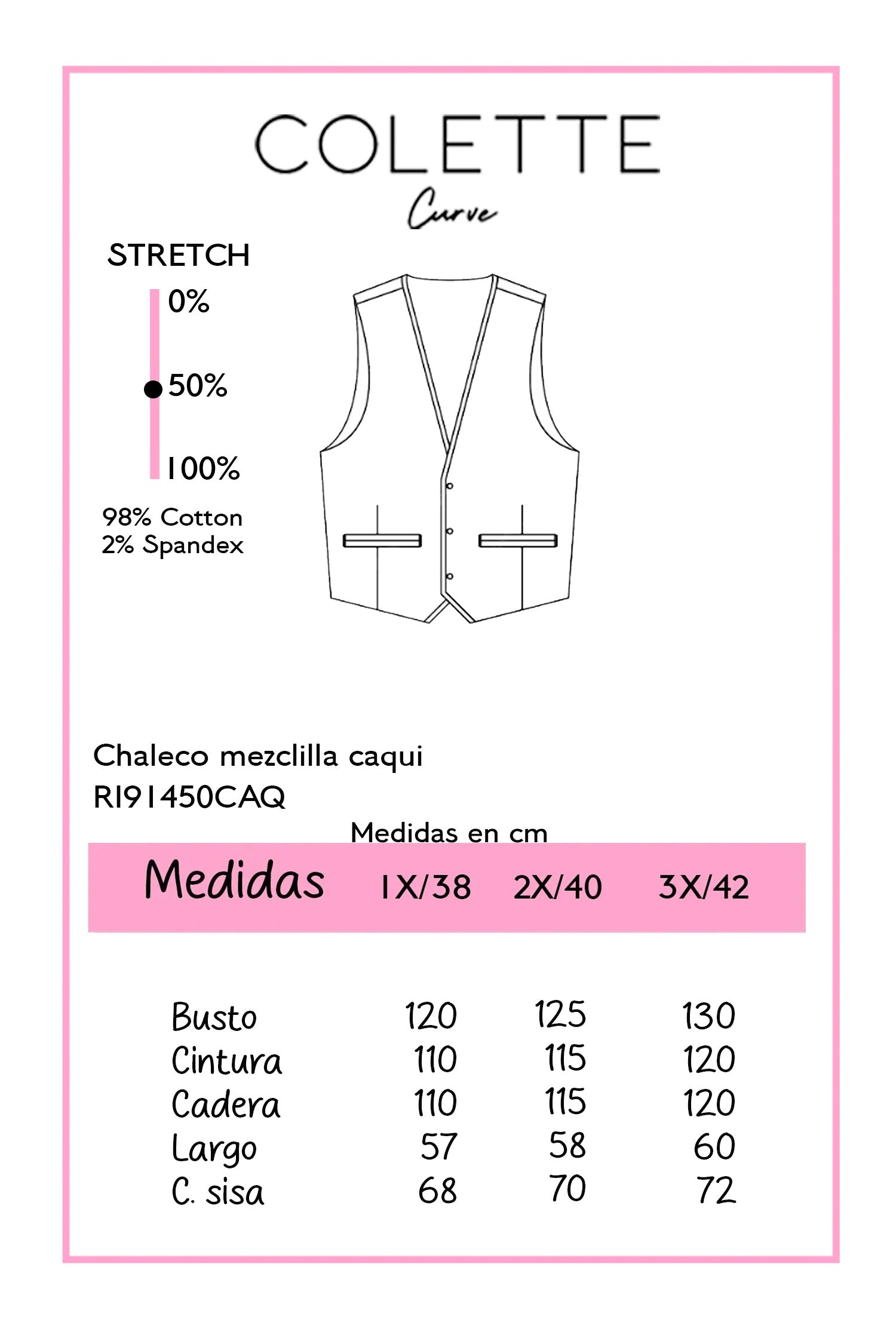 Chaleco Mezclilla Curvy Caqui