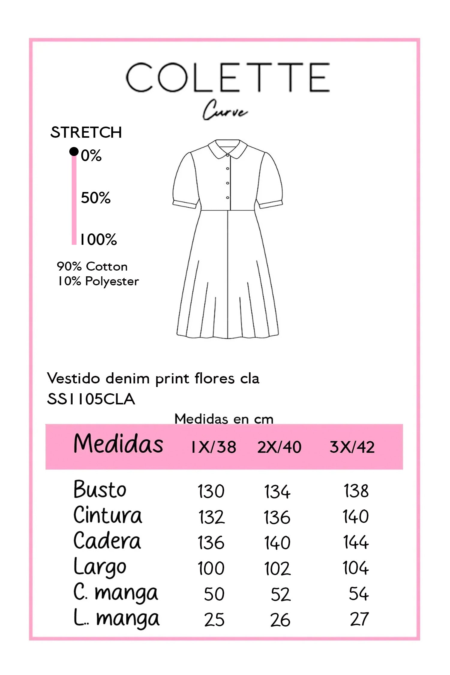 Chart de medidas SS1105CLA